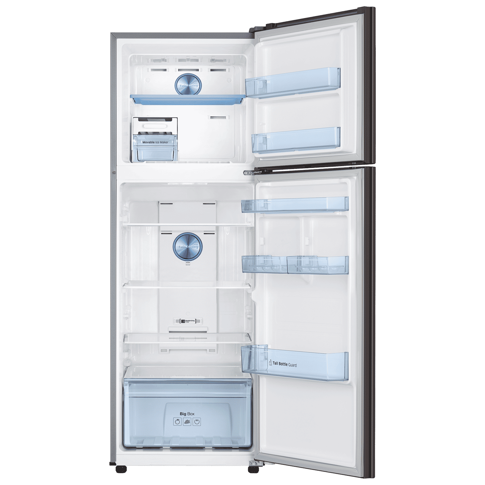 SAMSUNG 322 Litres 2 Star Frost Free Double Door Convertible Refrigerator with Twin Cooling Plus Technology (RT37CB522C2HL, Charcoal)_5