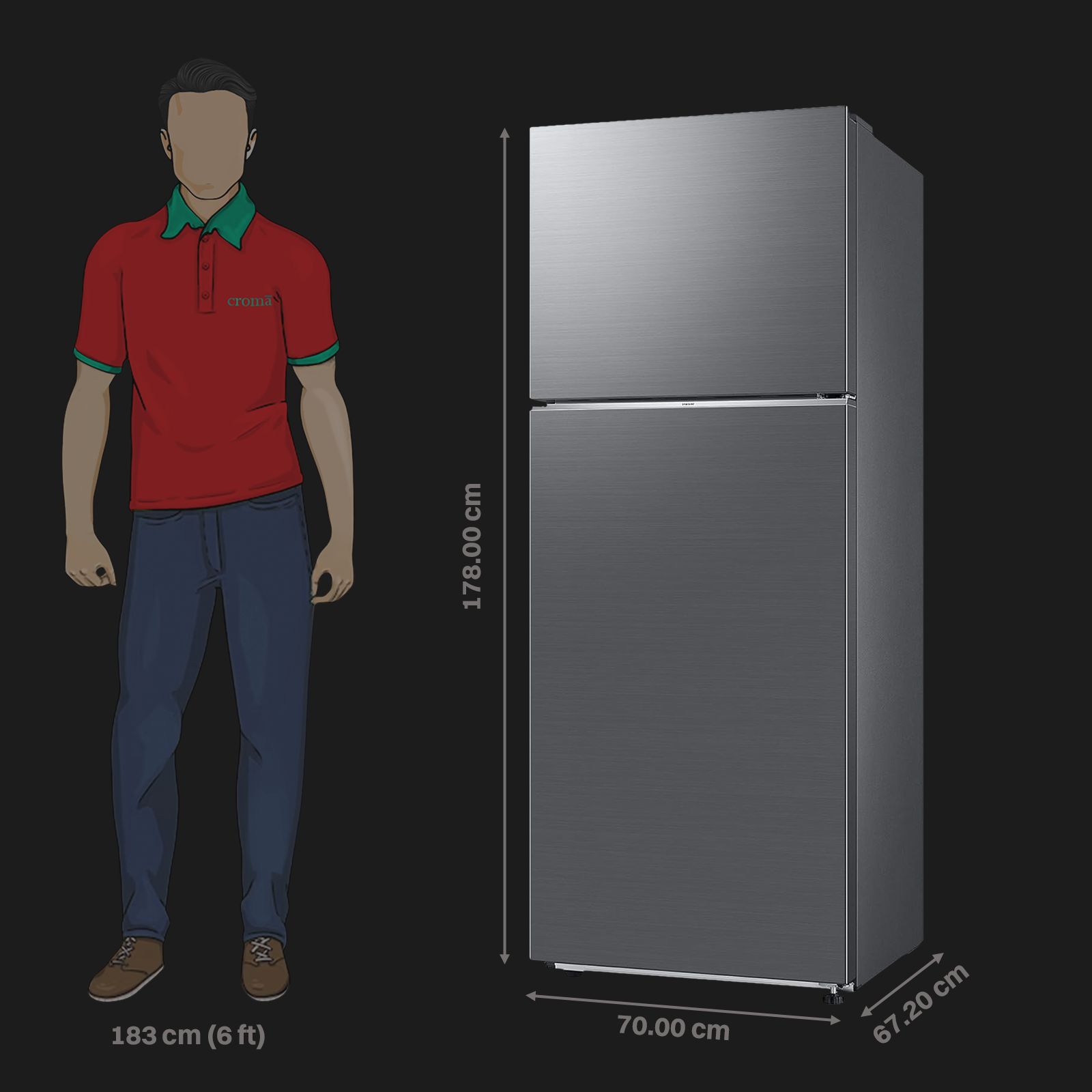 SAMSUNG 415 Litres 1 Star Frost Free Double Door Refrigerator with Stabilizer Free Operation (RT45CG662AS9TL, Refined Inox)_3