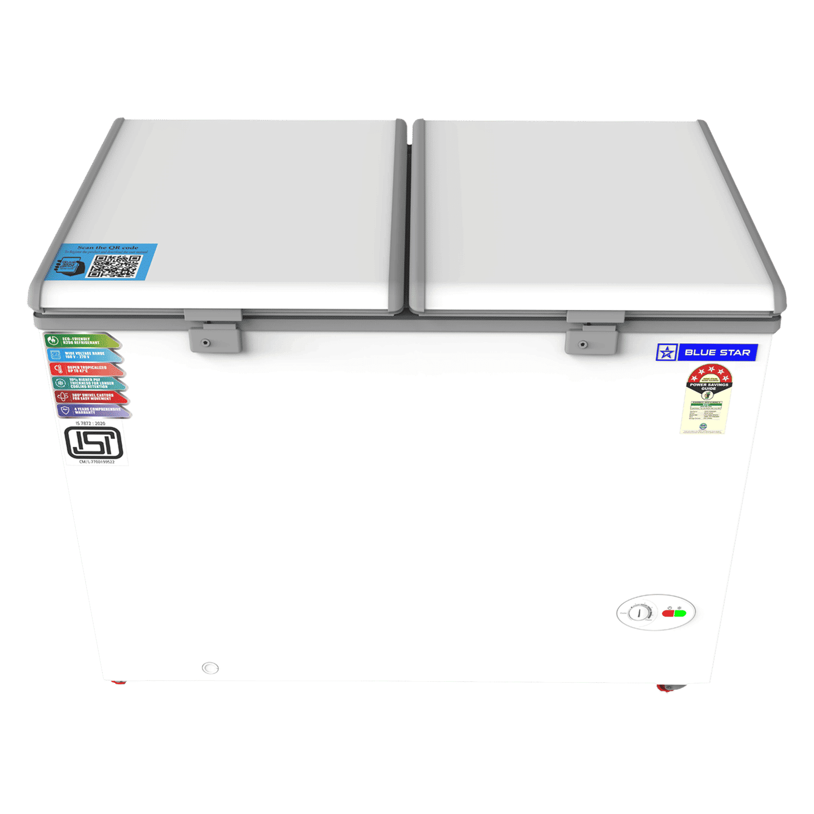 Blue Star 310 Litres 5 Star Double Door Deep Freezer (Stabilizer Free Operation, CF5330NEYW, White) Blue Star 310 Litres 5 Star Double Door Deep Freezer (Stabilizer Free Operation, CF5330NEYW, White)_6