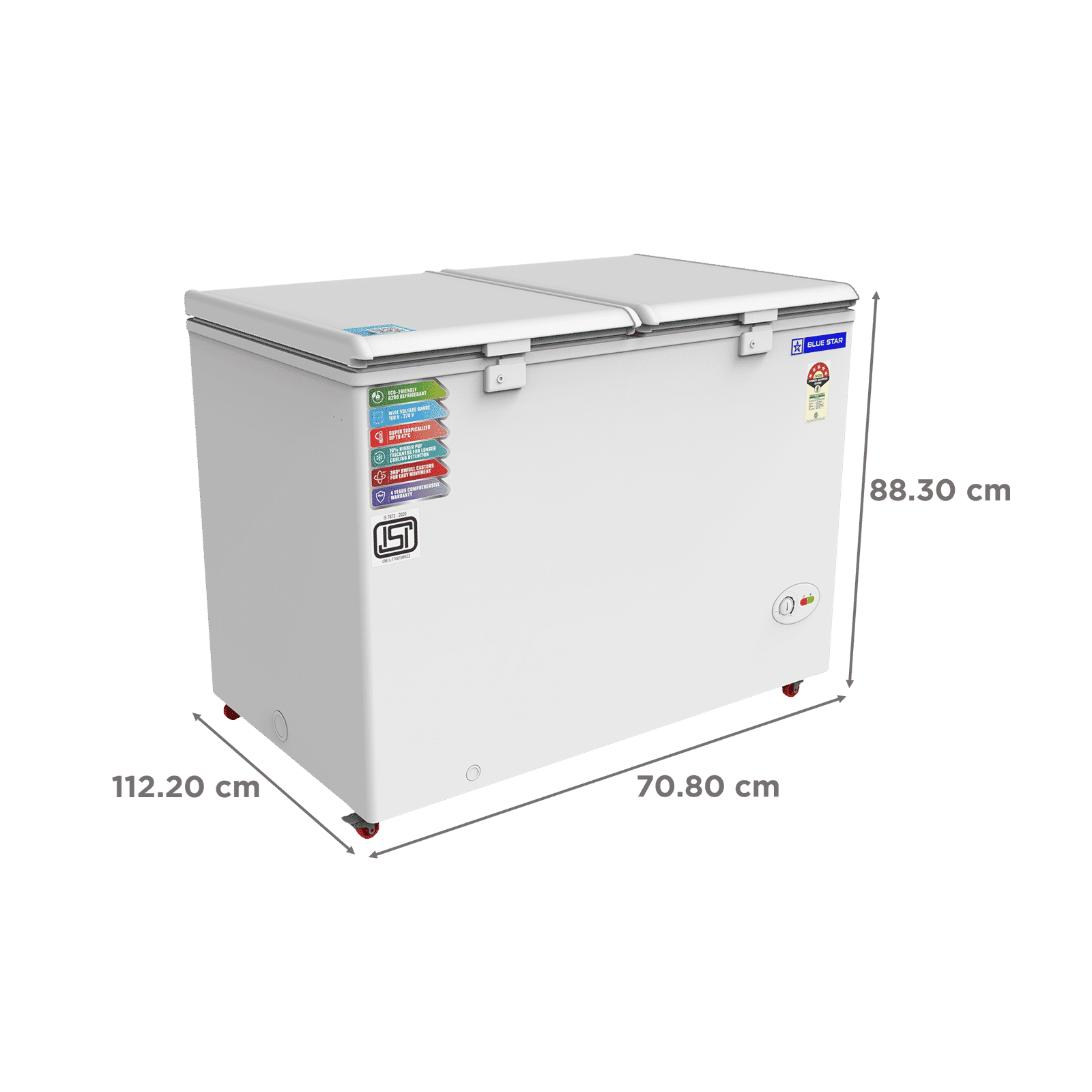 Blue Star 310 Litres 5 Star Double Door Deep Freezer (Stabilizer Free Operation, CF5330NEYW, White) Blue Star 310 Litres 5 Star Double Door Deep Freezer (Stabilizer Free Operation, CF5330NEYW, White)_3