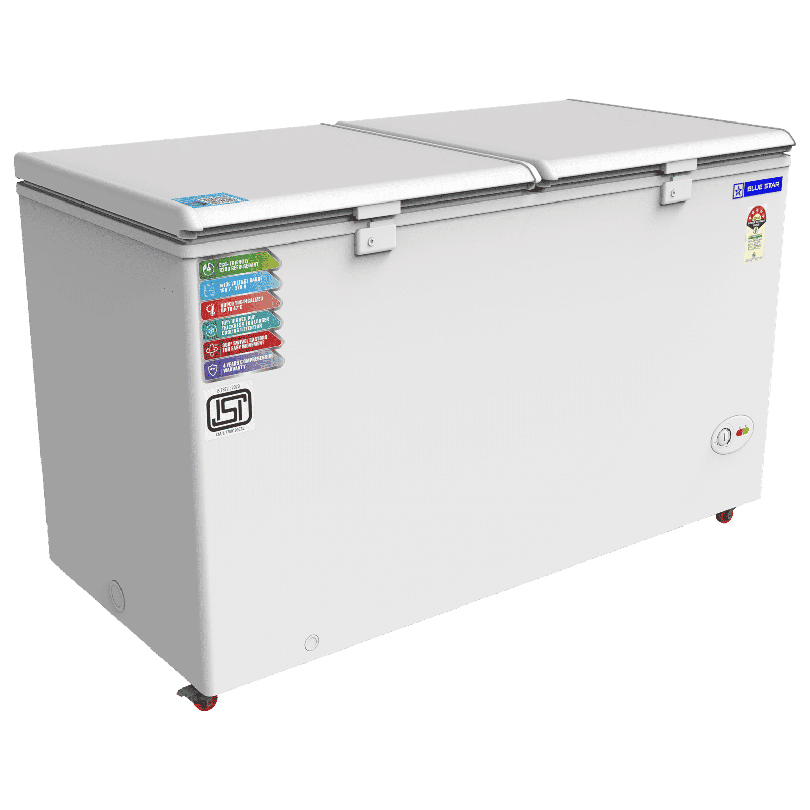 Blue Star 400 Litres 5 Star Double Door Deep Freezer (Stabilizer Free Operation, CF5460NEYW, White) Blue Star 400 Litres 5 Star Double Door Deep Freezer (Stabilizer Free Operation, CF5460NEYW, White)_3