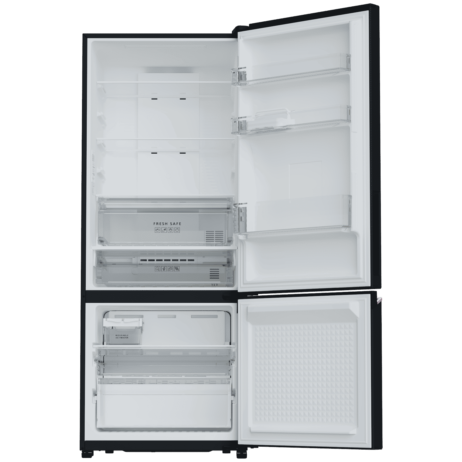 Panasonic 450 Litres 2 Star Frost Free Double Door Bottom Mount Convertible Refrigerator with AG Clean Technology (BK468BQKN, Diamond Black)_3