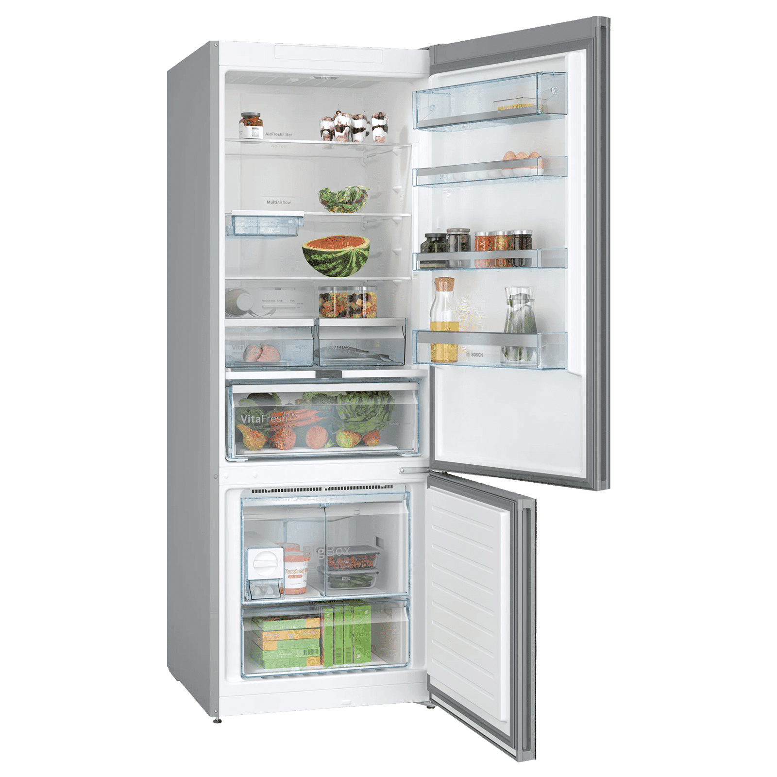 BOSCH Series 6 508 Litres 2 Star Frost Free Double Door Bottom Mount Refrigerator with Stabilizer Free Operation (KGN56LB42I, Black) BOSCH Series 6 508 Litres 2 Star Frost Free Double Door Bottom Mount Refrigerator with Stabilizer Free Operation (KGN56LB42I, Black)_4