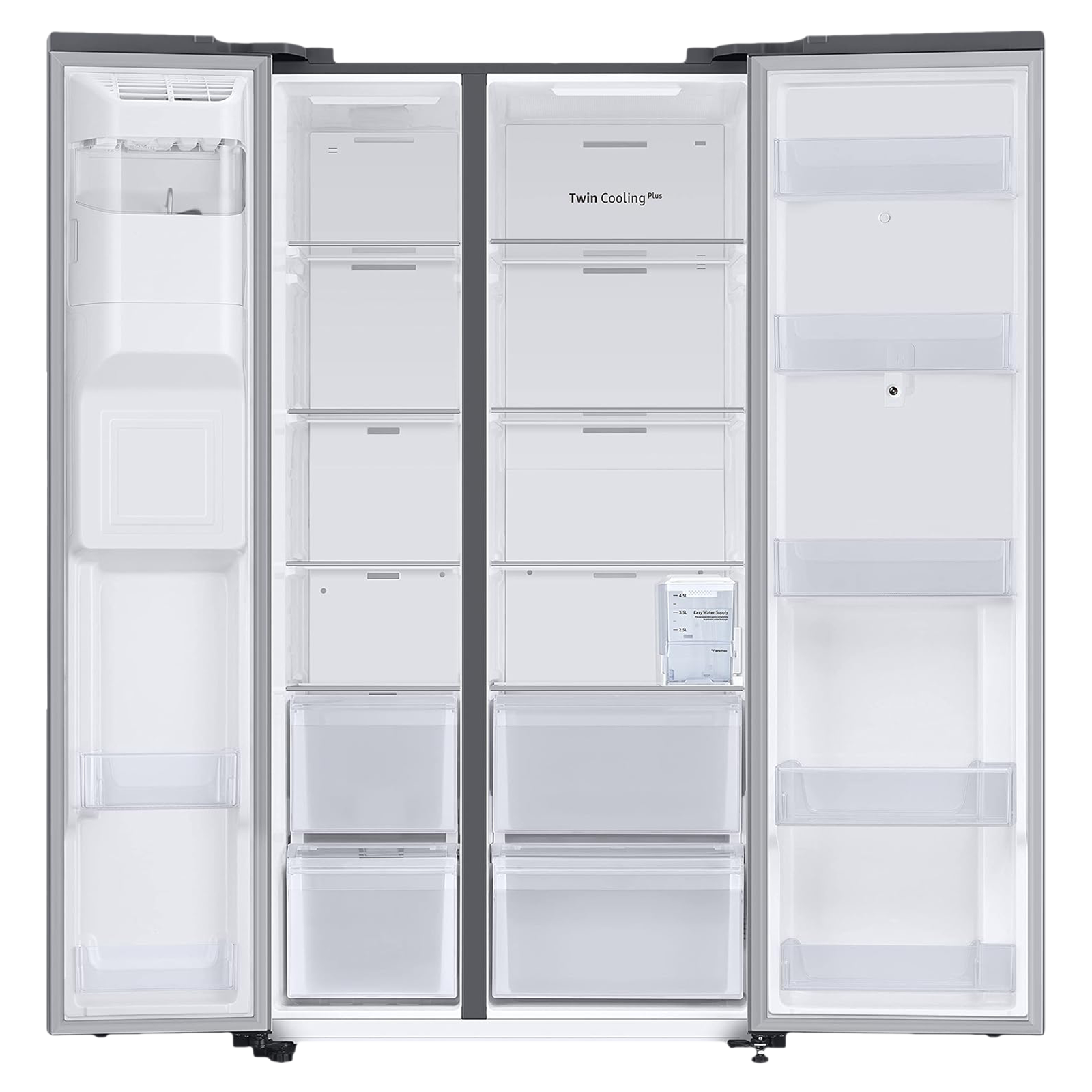SAMSUNG 615 Litres 3 Star Frost Free Side by Side Convertible Refrigerator with Water Dispenser (RS7HCG8543SLHL, Silver)_5