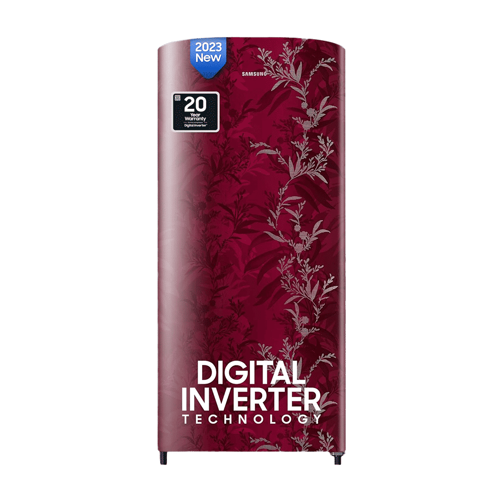 SAMSUNG 183 Litres 2 Star Direct Cool Single Door Refrigerator with Antibacterial Gasket (RR20C20C26R, Mystic Overlay Red)_1