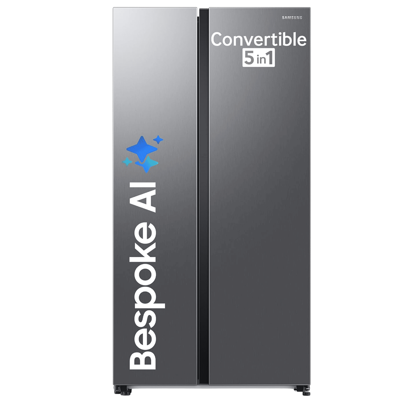 SAMSUNG 653 Litres 3 Star Frost Free Side by Side Convertible Refrigerator with Twin Cooling Plus Technology (RS76CG8003S9HL, Refined Inox)_1