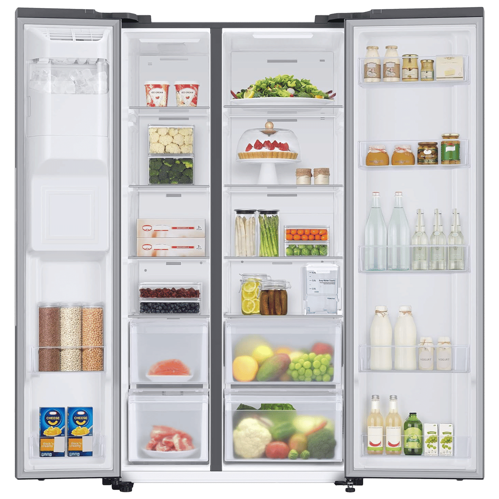 SAMSUNG 633 Litres 3 Star Frost Free Side by Side Refrigerator with Twin Cooling Plus (RS78CG8543S9HL, Inox)_3