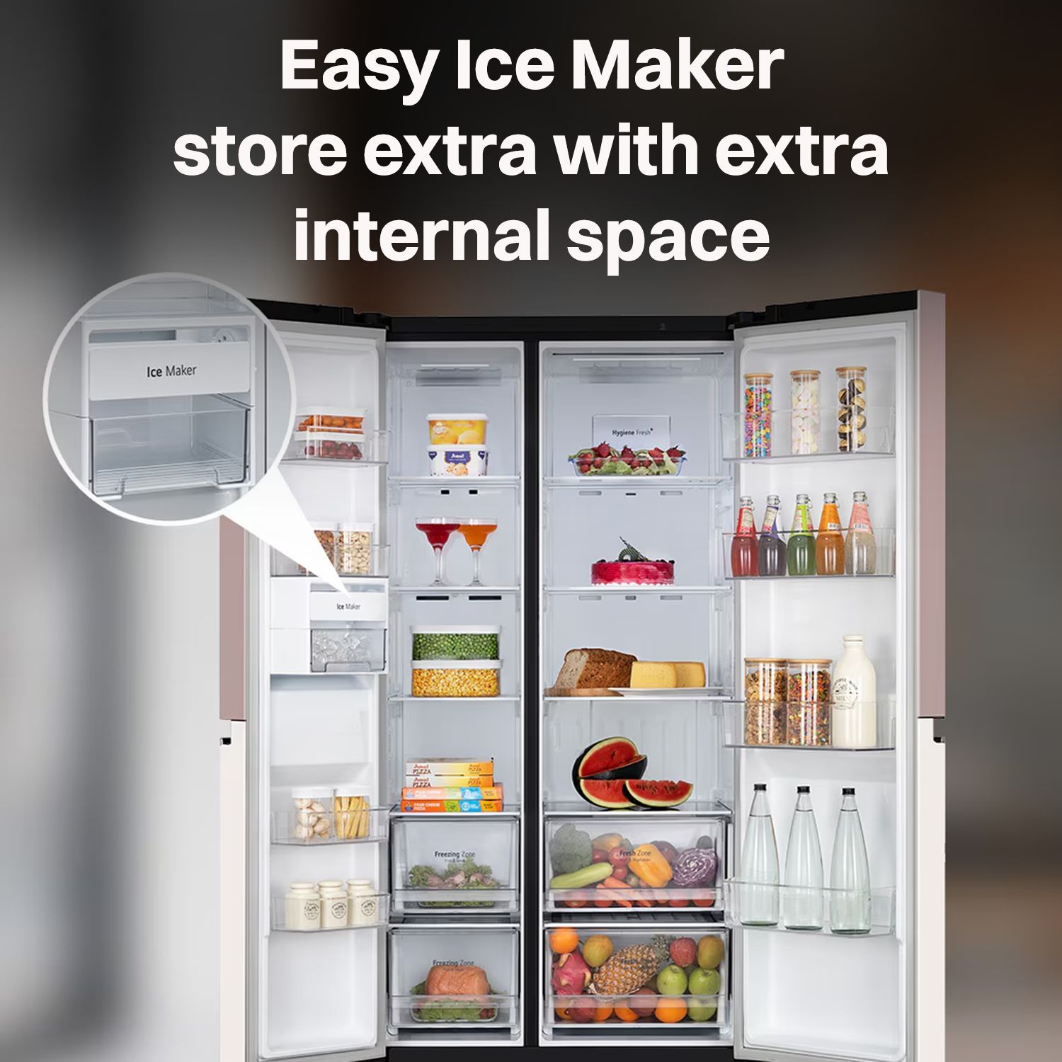 LG 650 Litres 3 Star Frost Free Side by Side Convertible Refrigerator with Smart Inverter Compressor (GLB257DBM3, Black Mirror)_19