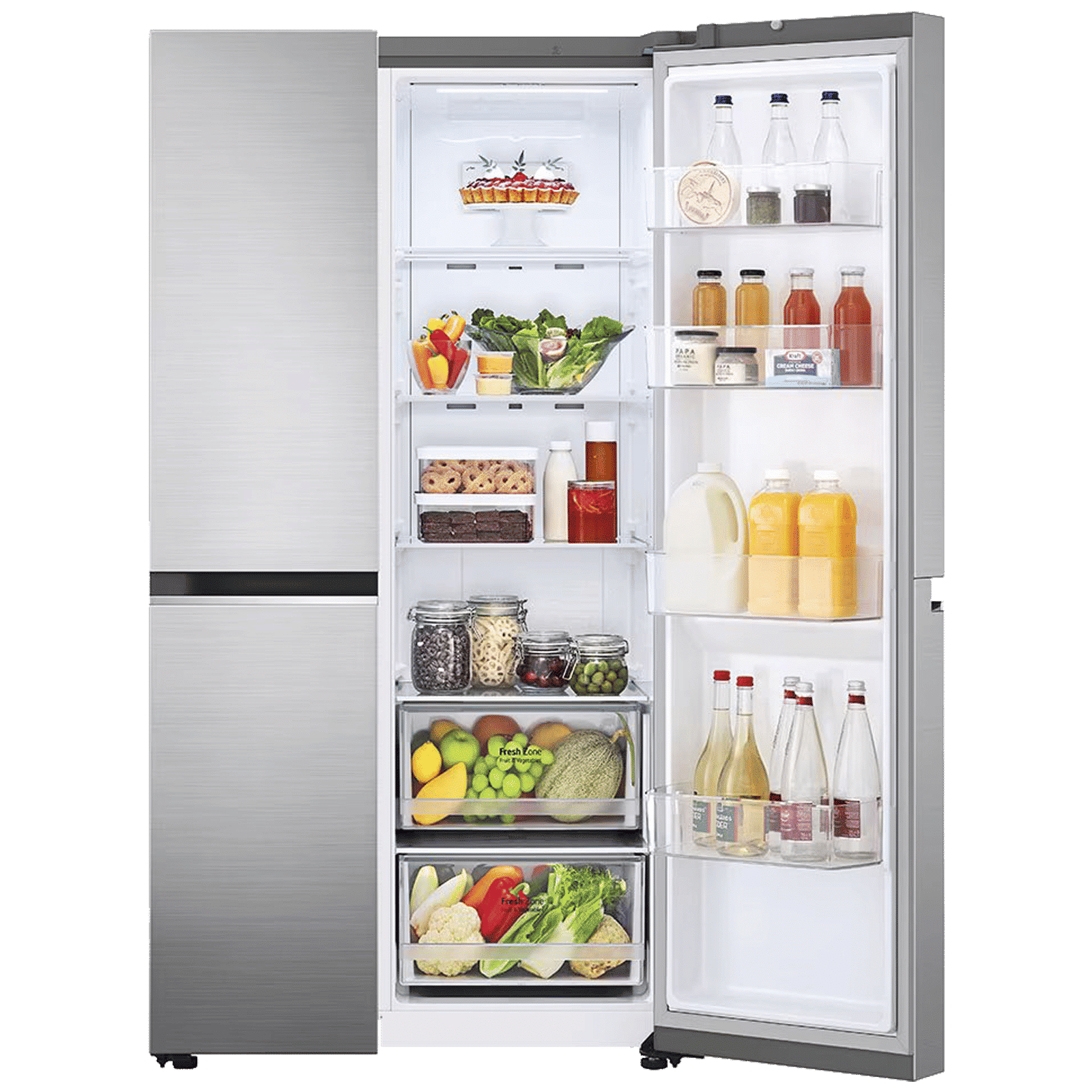LG 650 Litres 3 Star Frost Free Side by Side Refrigerator with Door Cooling Plus Technology (GLB257EPZ3, Shiny Steel)_4