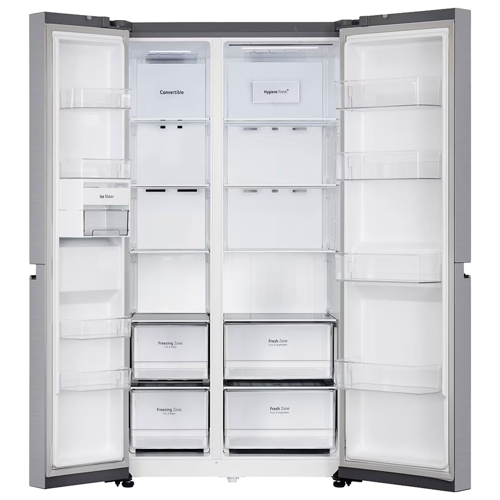 LG 650 Litres 3 Star Frost Free Side by Side Refrigerator with Door Cooling Plus Technology (GLB257EPZ3, Shiny Steel)_5