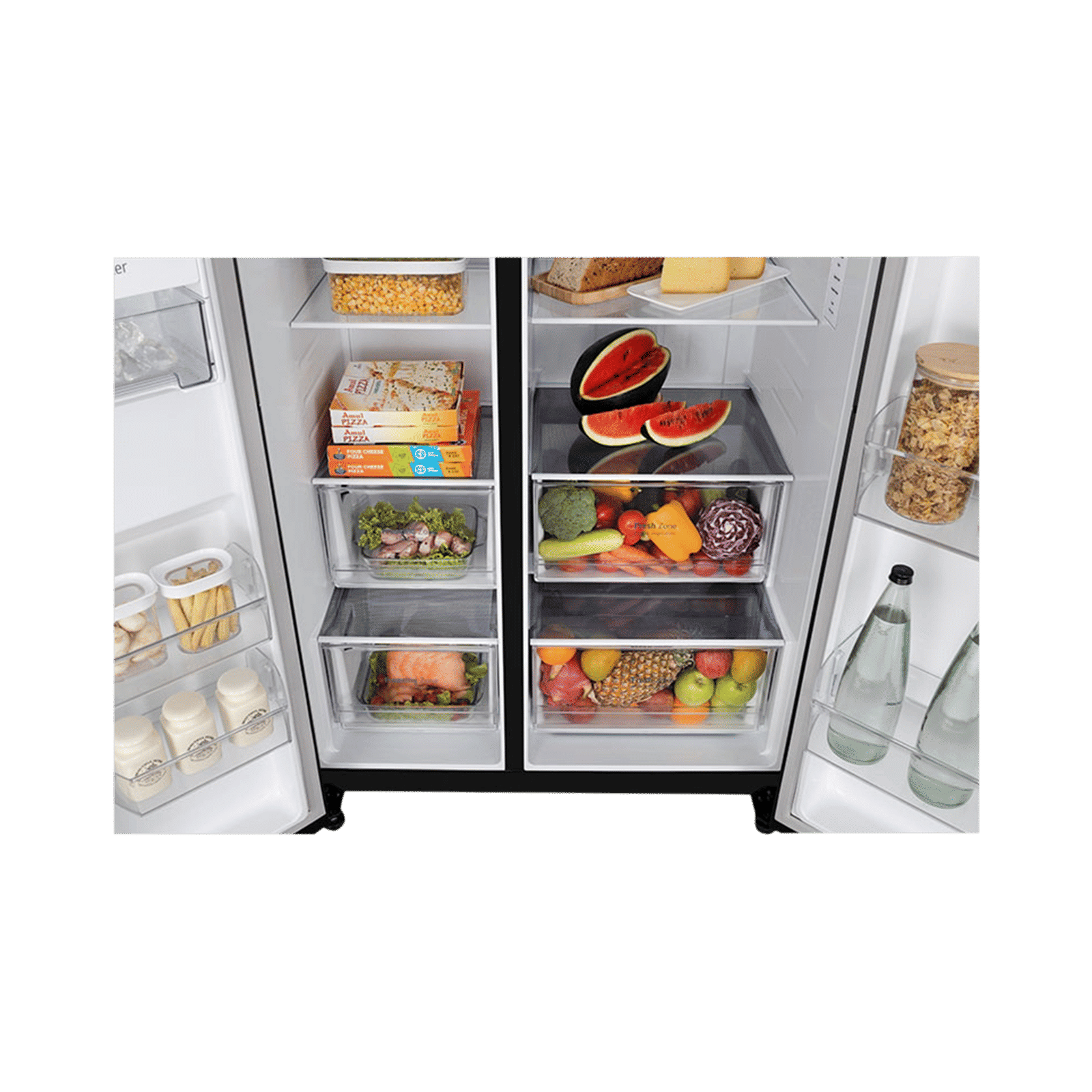 LG 650 Litres 3 Star Frost Free Side by Side Convertible Refrigerator with Door Cooling Plus Technology (GLB257EES3, Ebony Sheen)_11