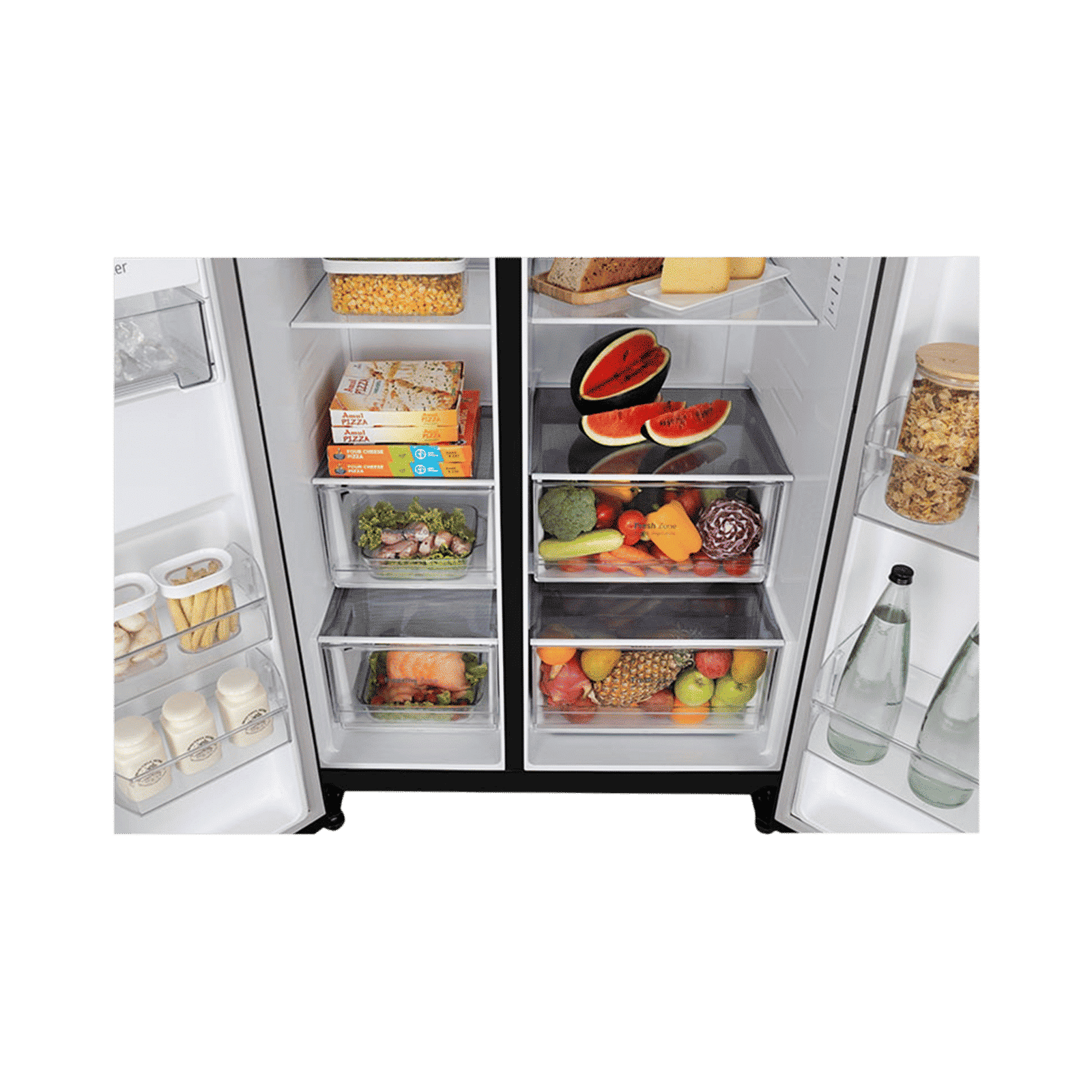 LG 650 Litres 3 Star Frost Free Side by Side Convertible Refrigerator with Door Cooling Plus Technology (GLB257EES3, Ebony Sheen)_12