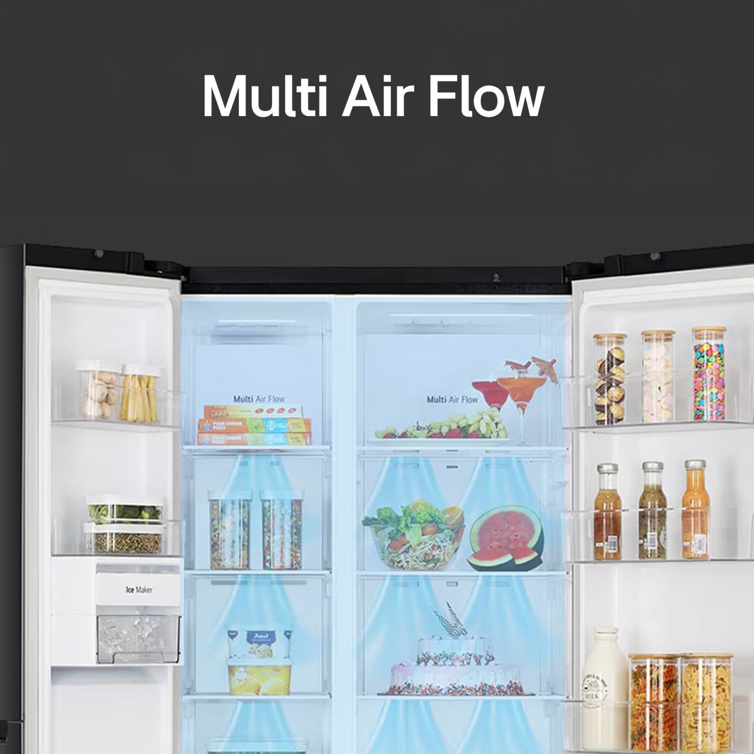 LG 650 Litres 3 Star Frost Free Side by Side Convertible Refrigerator with Door Cooling Plus Technology (GLB257EES3, Ebony Sheen)_19