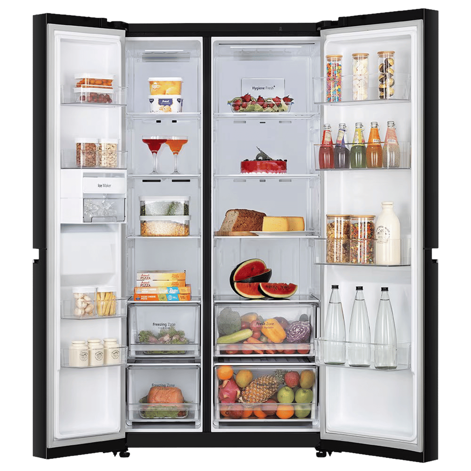 LG 650 Litres 3 Star Frost Free Side by Side Convertible Refrigerator with Door Cooling Plus Technology (GLB257EES3, Ebony Sheen)_5