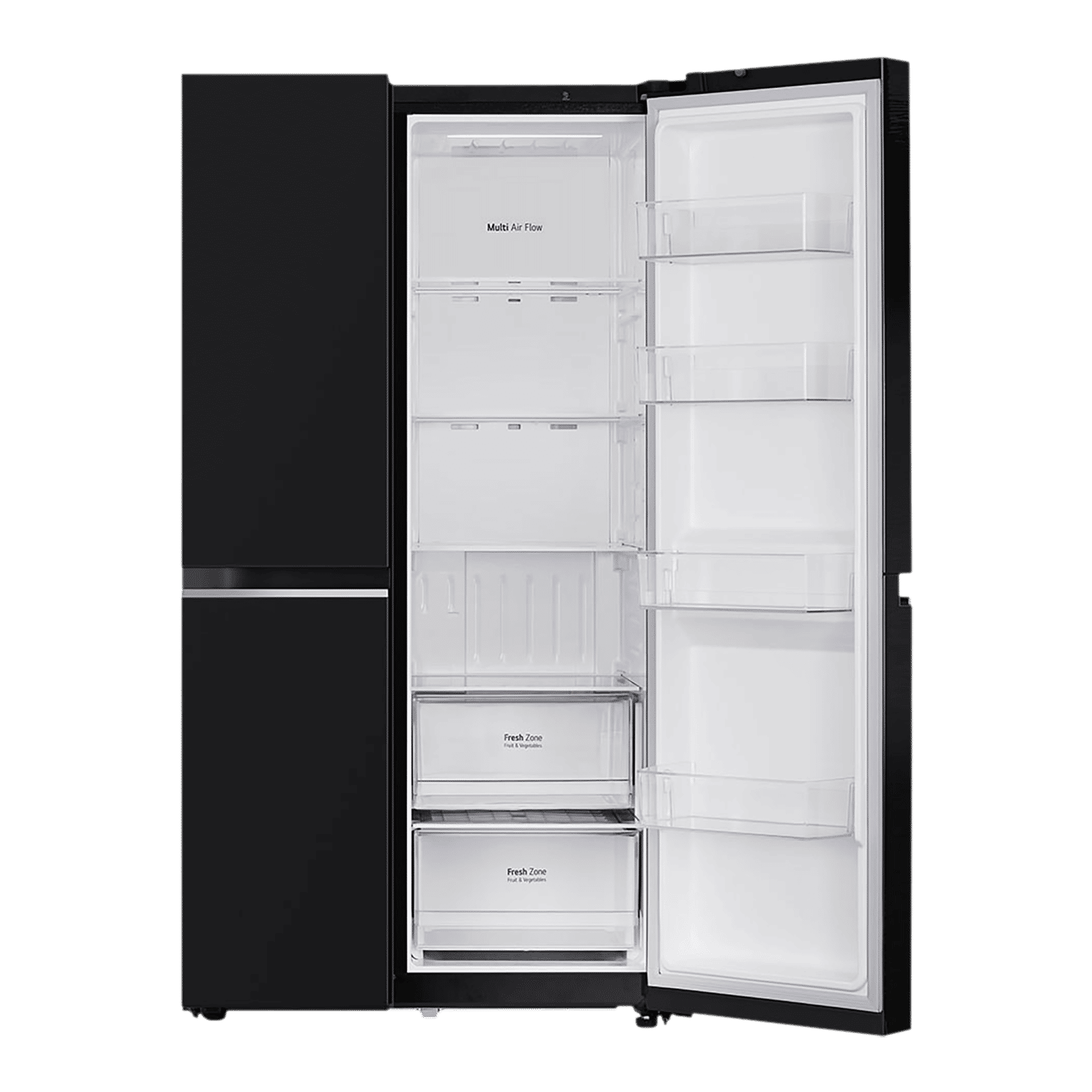 LG 650 Litres 3 Star Frost Free Side by Side Refrigerator with Multi Air Flow (GLB257HWB3, Western Black)_12