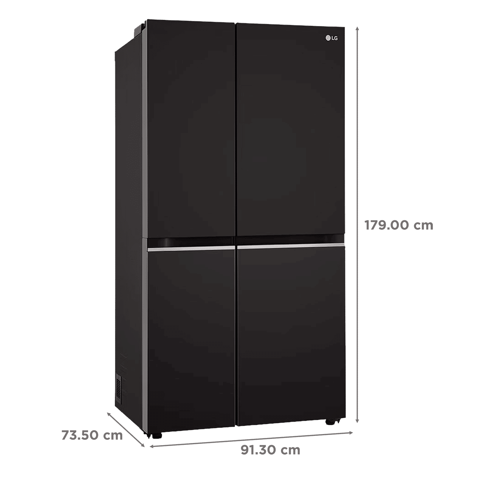 LG 650 Litres 3 Star Frost Free Side by Side Refrigerator with Multi Air Flow (GLB257HWB3, Western Black)_3