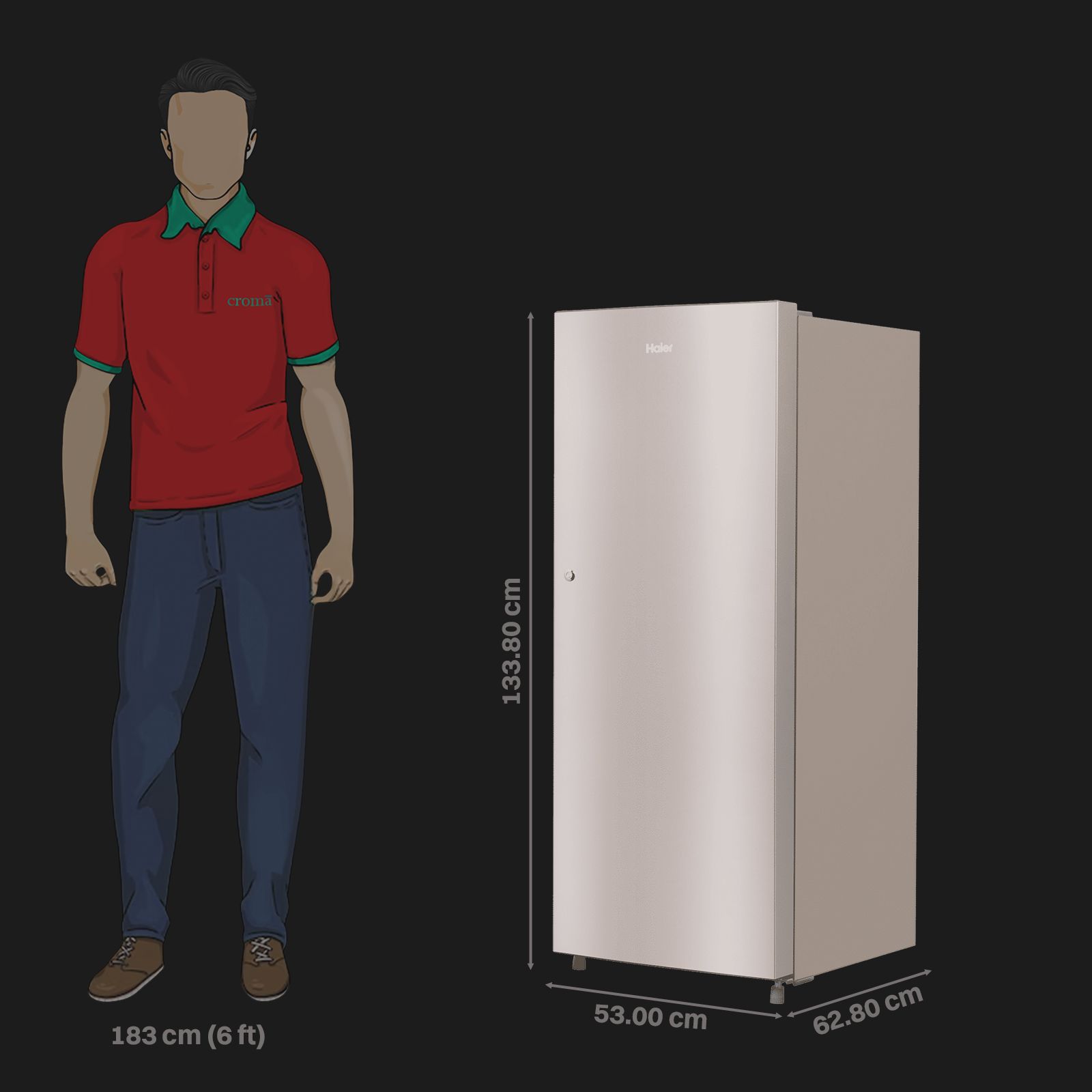 Haier 215 Litres 3 Star Direct Cool Single Door Refrigerator with Stabilizer Free Operation (HED223TSP, Inox Steel)_2