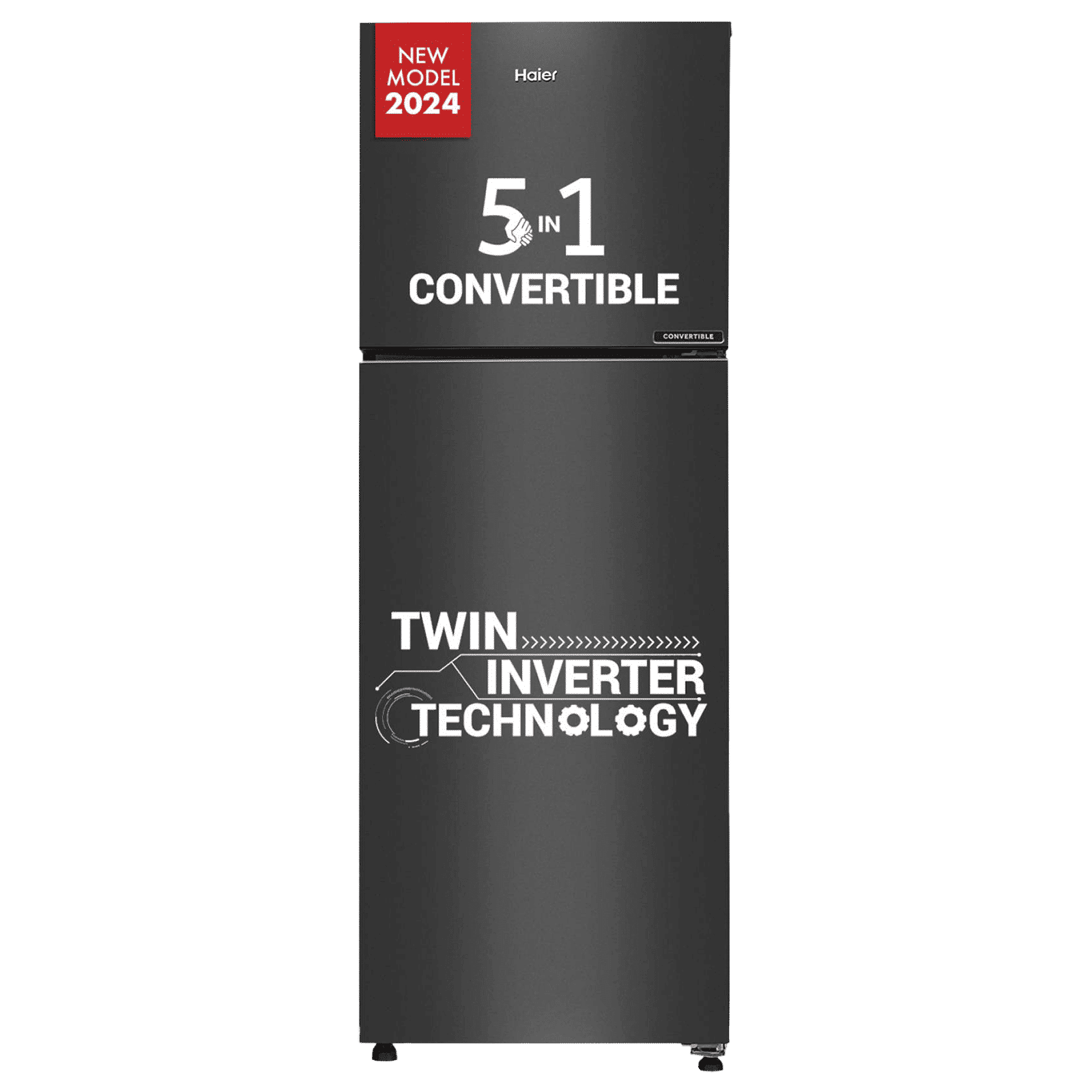 Haier 240 Litres 3 Star Frost Free Double Door Refrigerator with Twin Inverter Technology (HEF253GBP, Black) Haier 240 Litres 3 Star Frost Free Double Door Refrigerator with Twin Inverter Technology (HEF253GBP, Black)_1