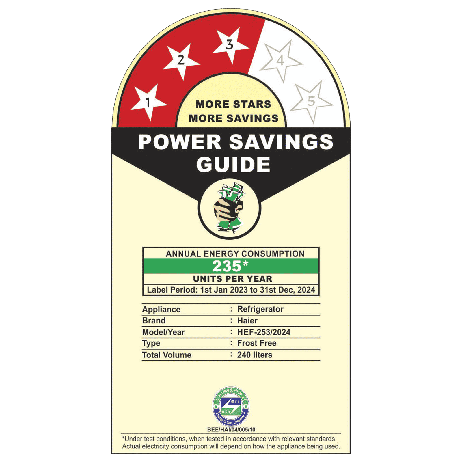 Haier 240 Litres 3 Star Frost Free Double Door Refrigerator with Twin Inverter Technology (HEF253GBP, Black) Haier 240 Litres 3 Star Frost Free Double Door Refrigerator with Twin Inverter Technology (HEF253GBP, Black)_8