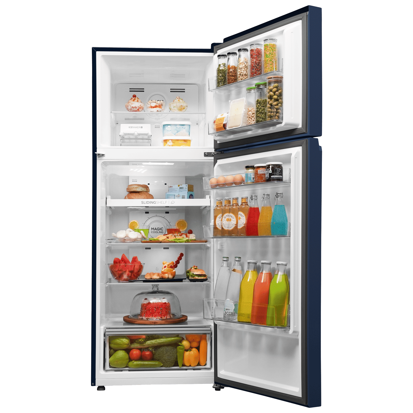 Haier 328 Litres 3 Star Frost Free Double Door Convertible Refrigerator with Twin Inverter Technology (HEF333BGIP, Green Inox)_3