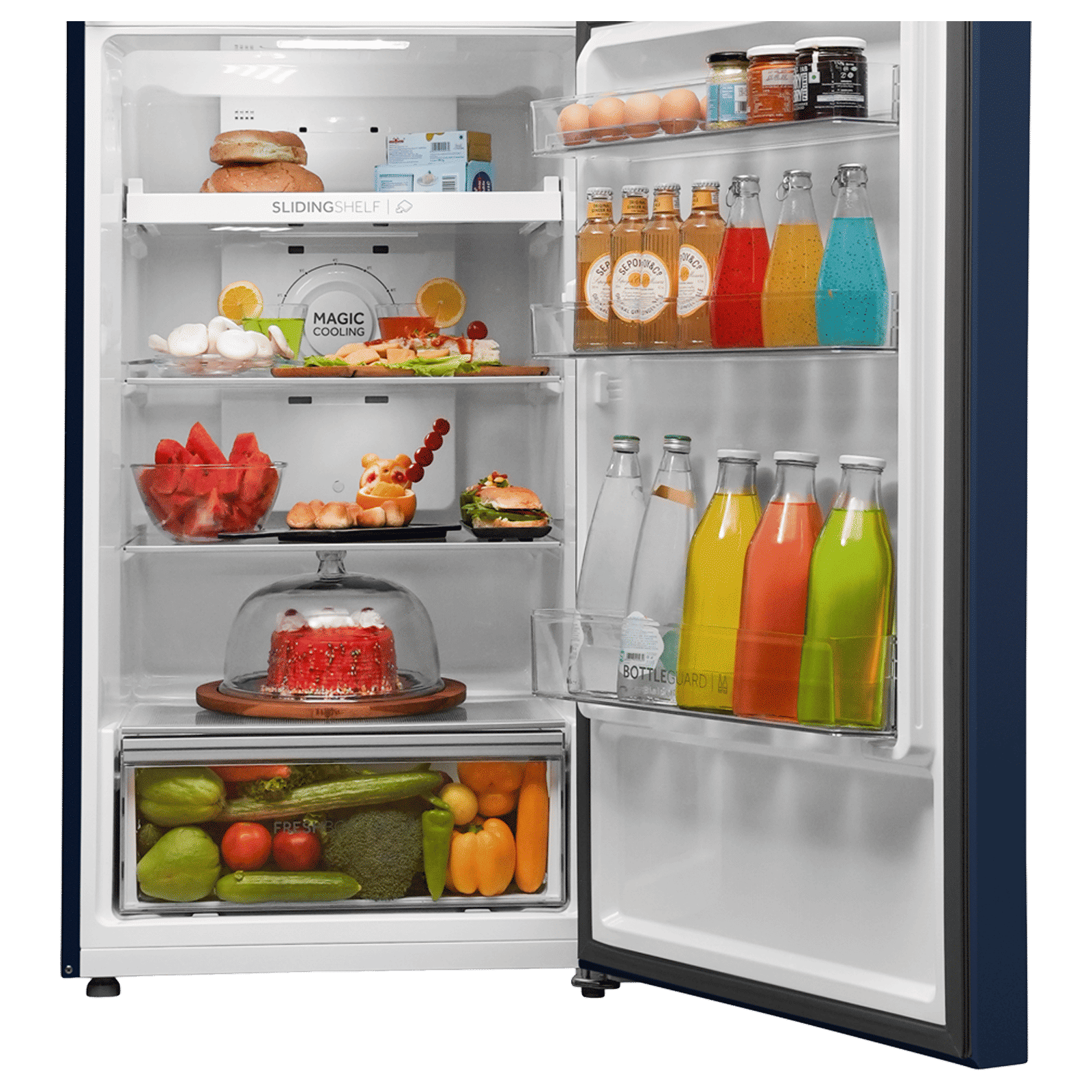 Haier 328 Litres 3 Star Frost Free Double Door Convertible Refrigerator with Twin Inverter Technology (HEF333BGIP, Green Inox)_5