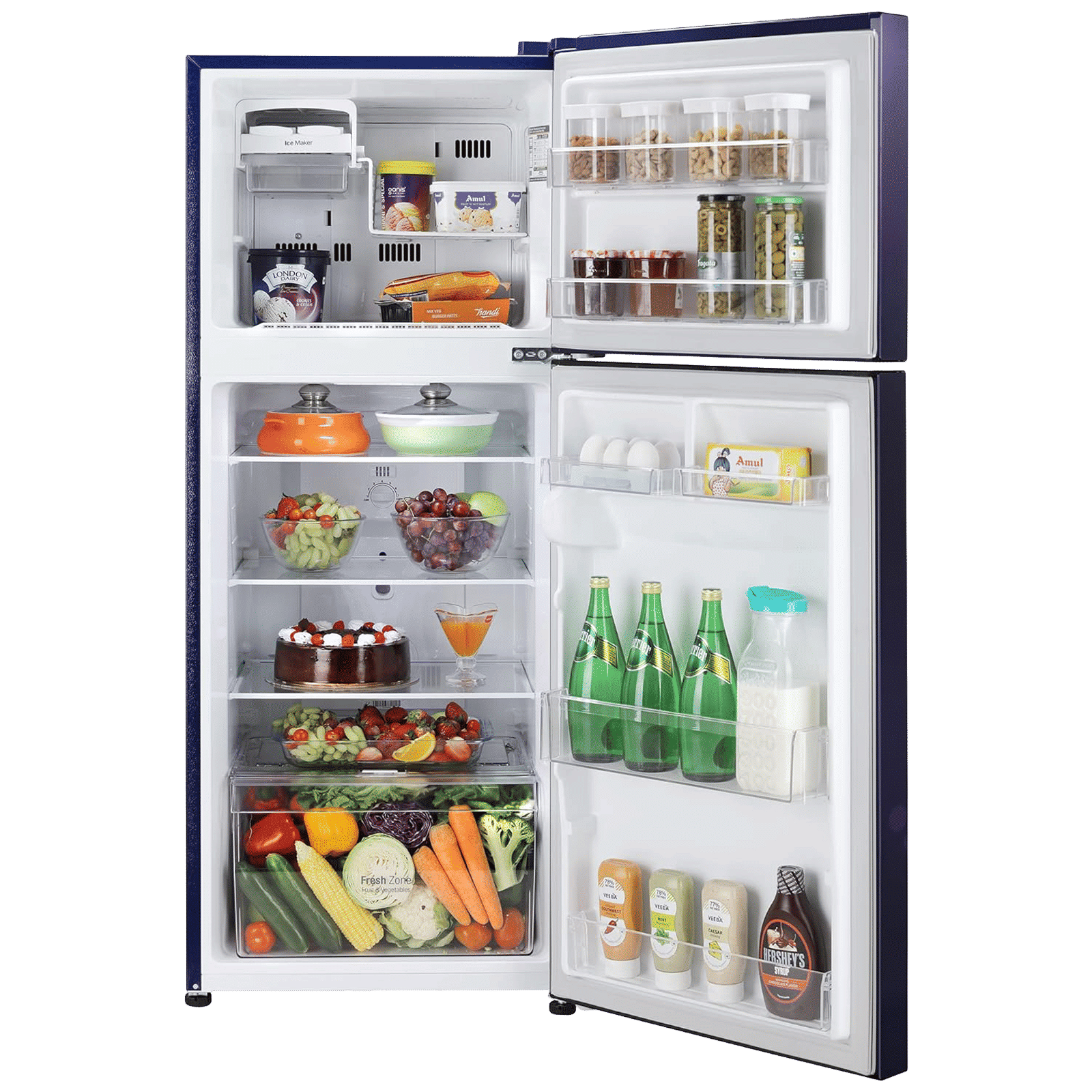LG 242 Litres 2 Star Frost Free Double Door Refrigerator with Anti Bacterial Gasket (GLN292BBEY, Blue Euphoria)_3
