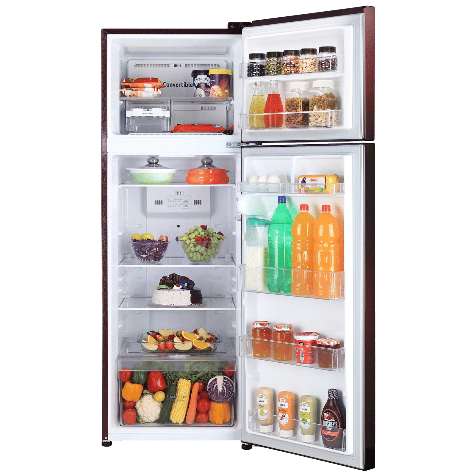 LG 242 Litres 2 Star Frost Free Double Door Refrigerator with Anti Bacterial Gasket (GLN292BSEY, Scarlet Euphoria)_5