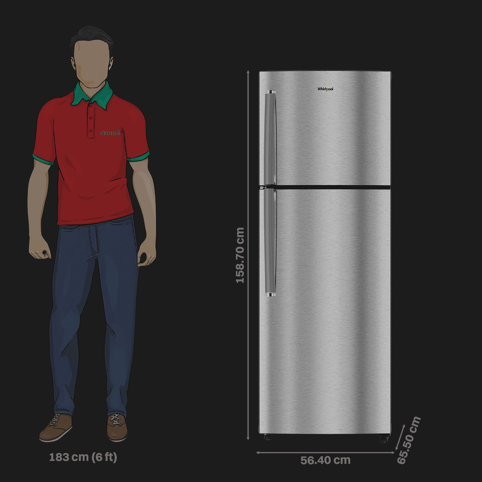 Whirlpool Intellifresh 235 Litres 2 Star Frost Free Double Door Refrigerator with IntelliSense Inverter Technology (21982, Athena Steel)_2