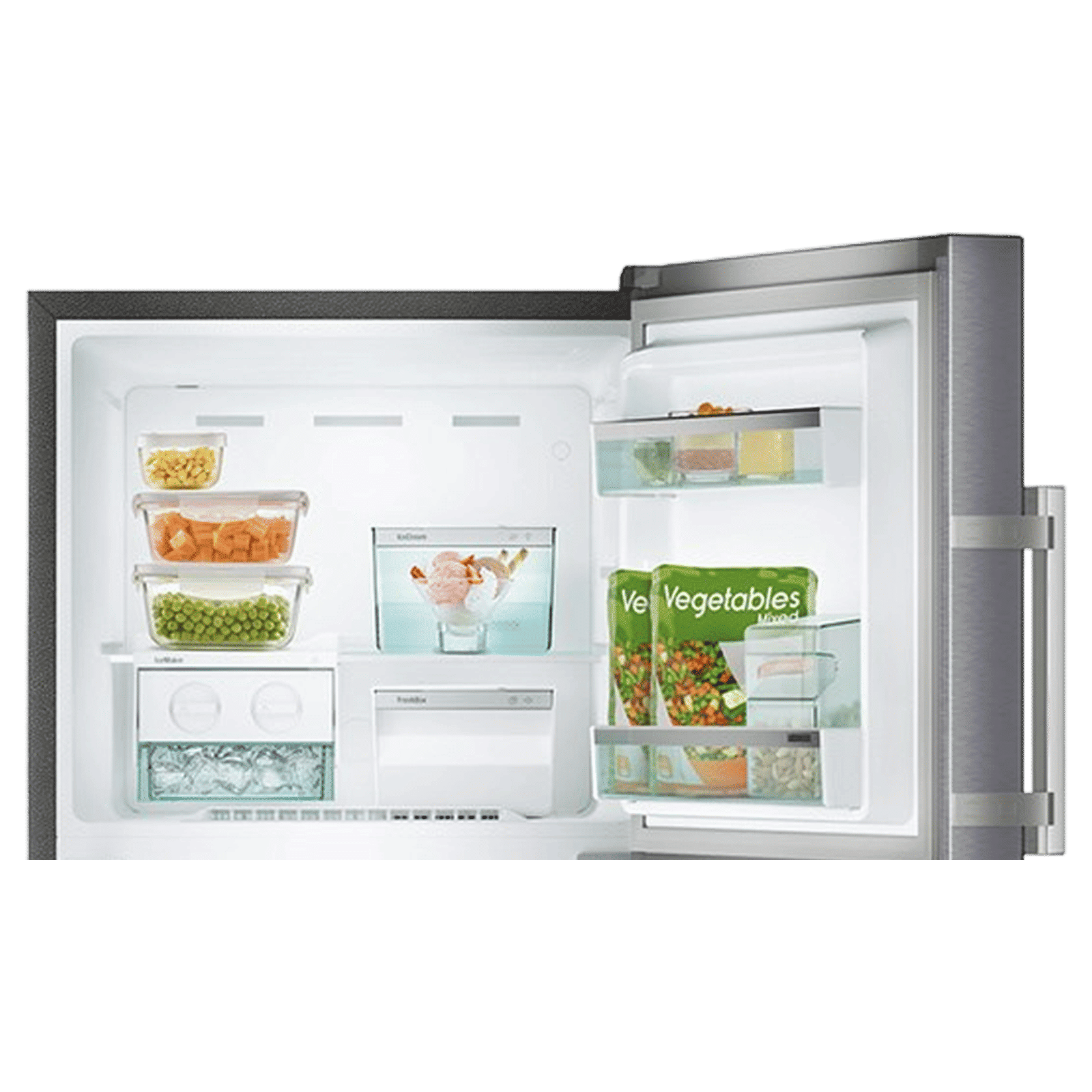 LIEBHERR Cluster 3 350 Litres 2 Star Frost Free Double Door Refrigerator with NexGen Inverter Compressor (TDcsB 3565, Anthracite)_6