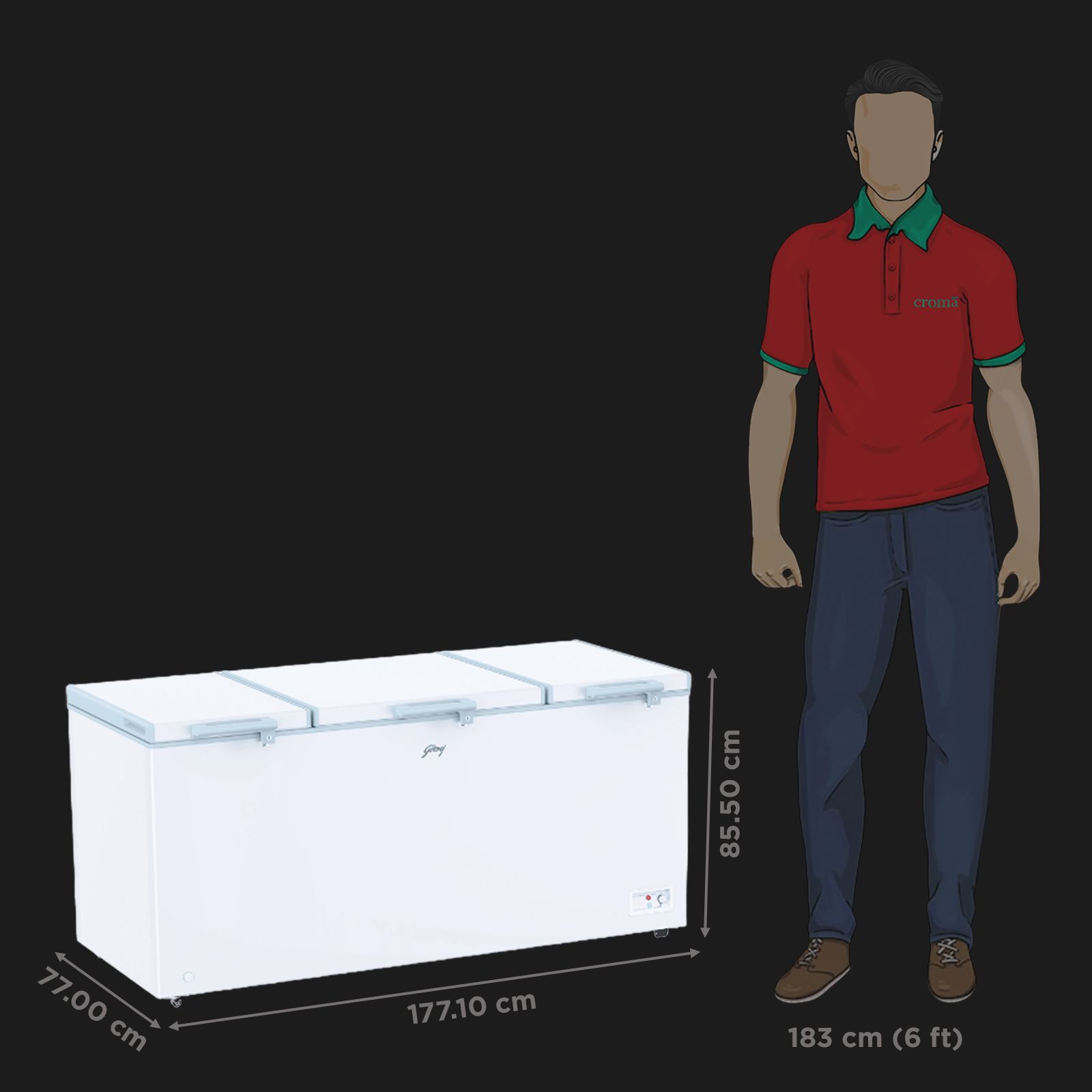 Godrej Edge Penta 600 Litres 5 Star Triple Door Deep Freezer (Pentacool Technology, DH EPENTA 625E, Royal White) Godrej Edge Penta 600 Litres 5 Star Triple Door Deep Freezer (Pentacool Technology, DH EPENTA 625E, Royal White)_2