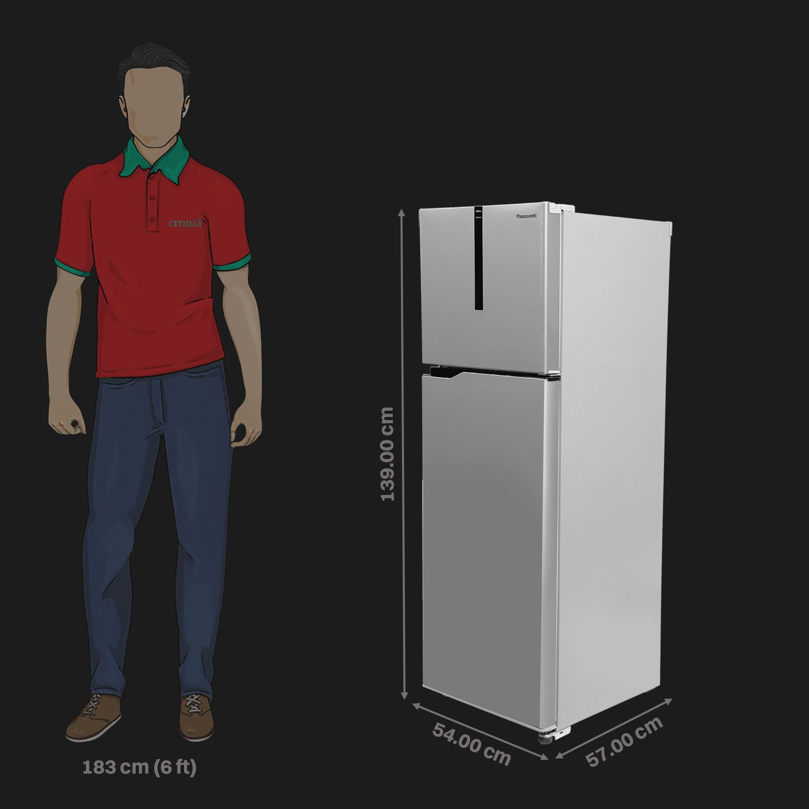 Panasonic 237 Litres 2 Star Frost Free Double Door Refrigerator with 6 Stage Intelligent Inverter (NR-TH272BUSN, Shiny Silver) Panasonic 237 Litres 2 Star Frost Free Double Door Refrigerator with 6 Stage Intelligent Inverter (NR-TH272BUSN, Shiny Silver)_2