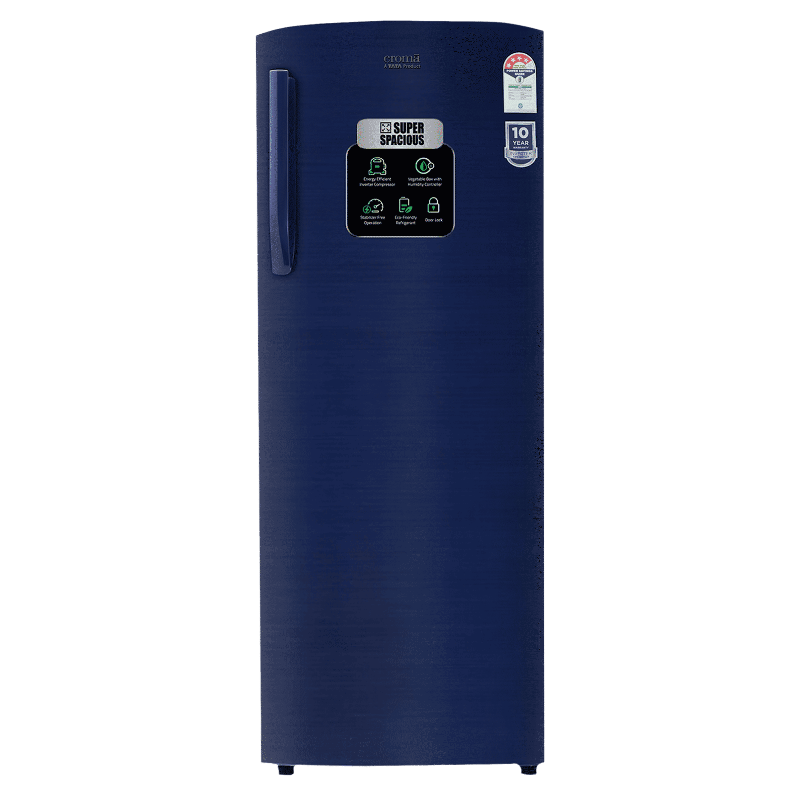 Croma 251 Litres 4 Star Direct Cool Single Door Refrigerator with Anti Fungal Gasket (CRLR251DIE302704, Blue)_1