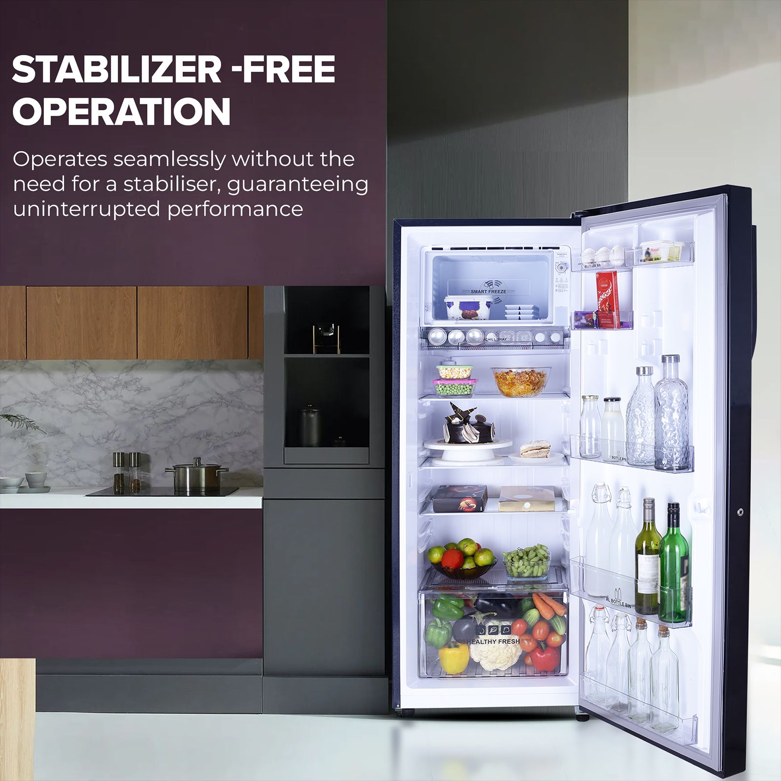 Croma 251 Litres 4 Star Direct Cool Single Door Refrigerator with Anti Fungal Gasket (CRLR251DIE302704, Blue)_7