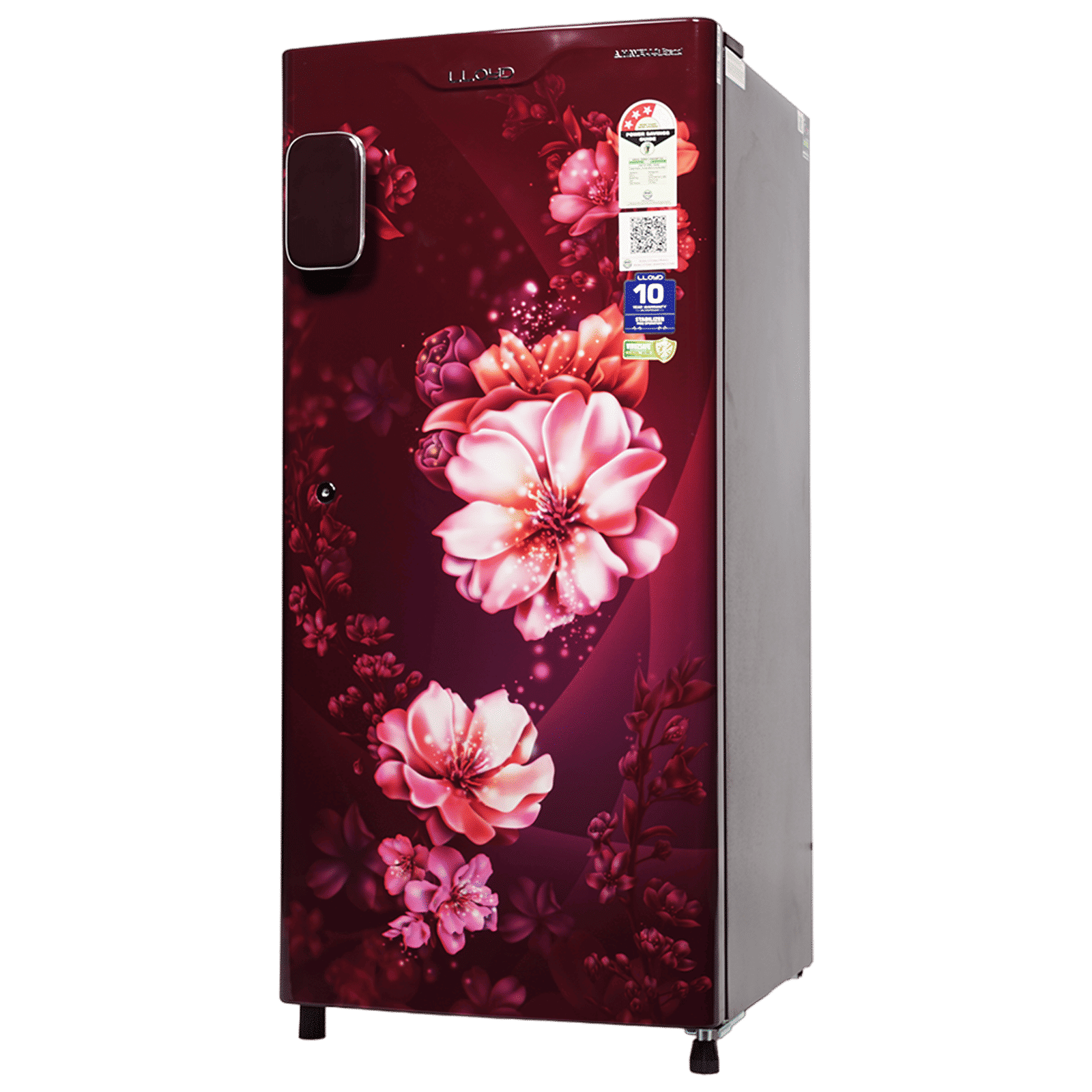 LLOYD 188 Litres 3 Star Direct Cool Single Door Refrigerator with Anti Bacterial Gasket (GLDC203SCWT4JC, Cherry Blossom Wine)_4