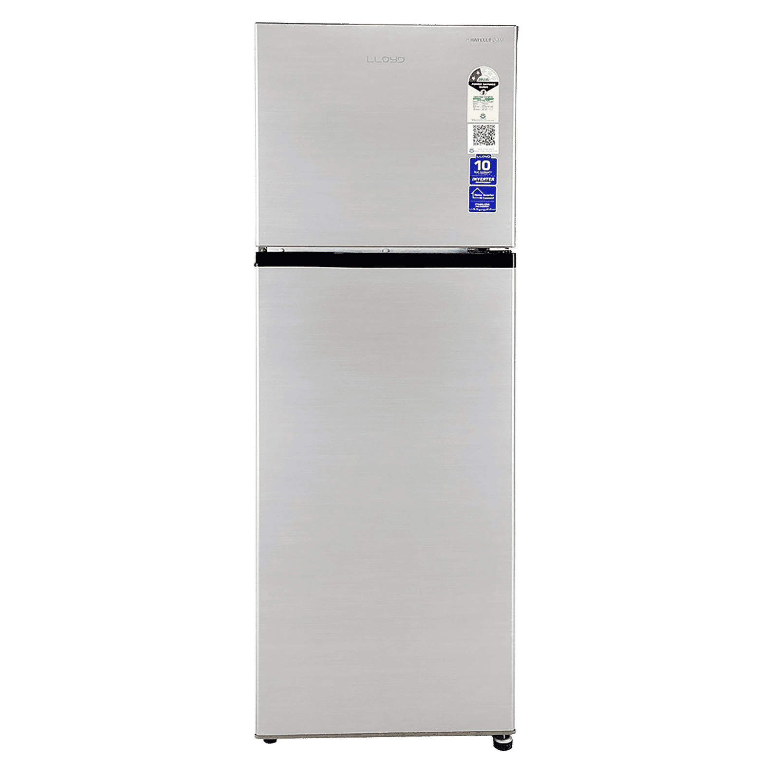 LLOYD 260 Litres 2 Star Frost Free Double Door Refrigerator with Ten Vent Technology (GLFF292AMST1GC, Metallic Silver)_1