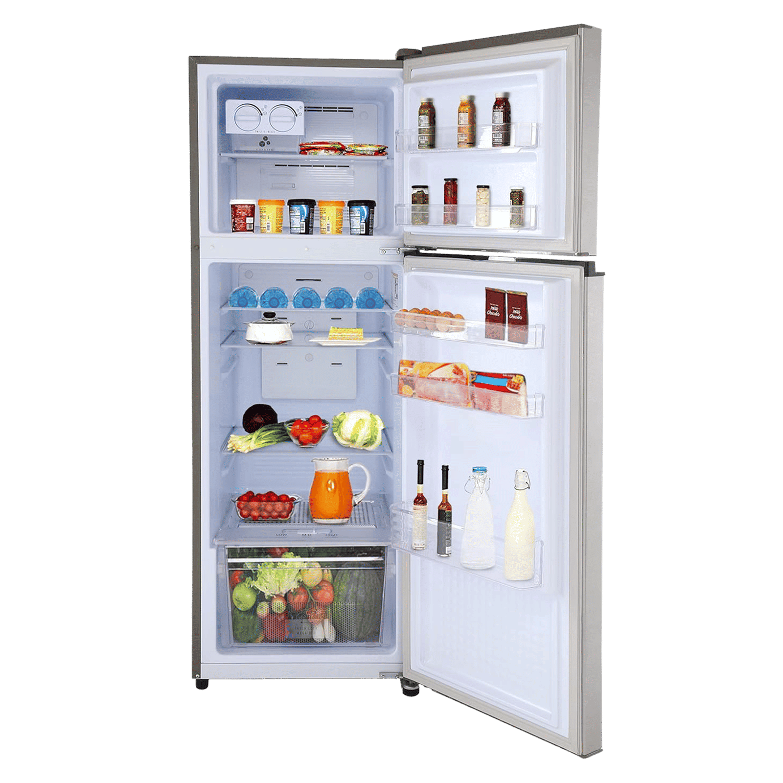 LLOYD 260 Litres 2 Star Frost Free Double Door Refrigerator with Ten Vent Technology (GLFF292AMST1GC, Metallic Silver)_4