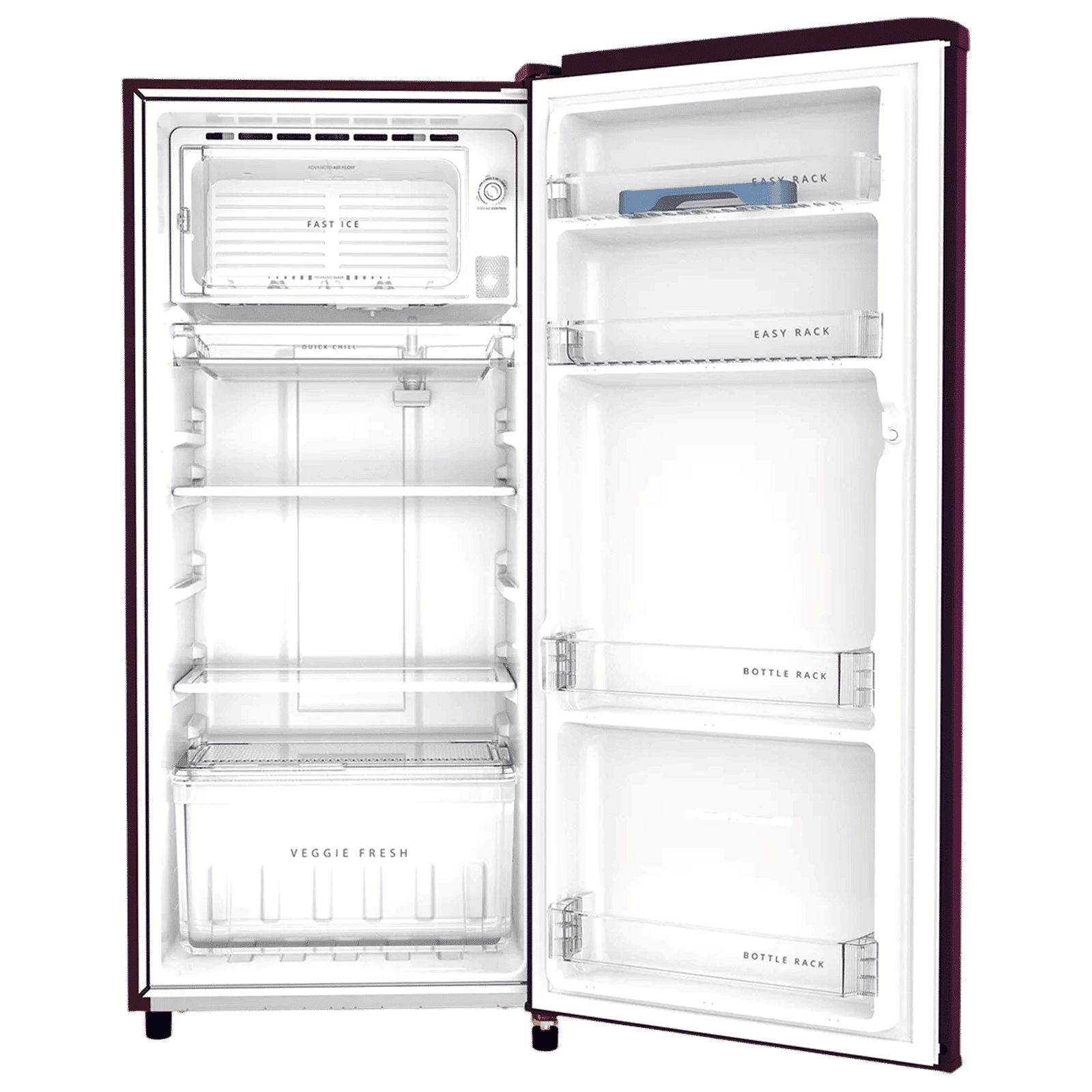 Whirlpool WDE 184 Litres 2 Star Direct Cool Single Door Refrigerator with Anti Bacterial Gasket (72680, Wine Bloom)_5