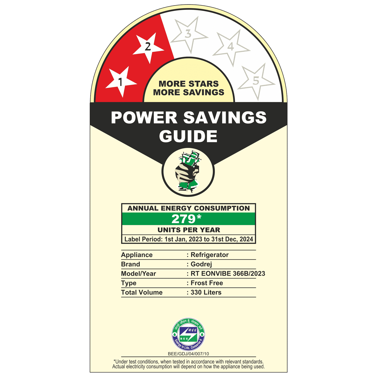 Godrej Eon Vibe 330 Litres 2 Star Frost Free Double Door Convertible Refrigerator with Nano Shield Technology (RT EONVIBE 366B HCIT, Matt Black)_8