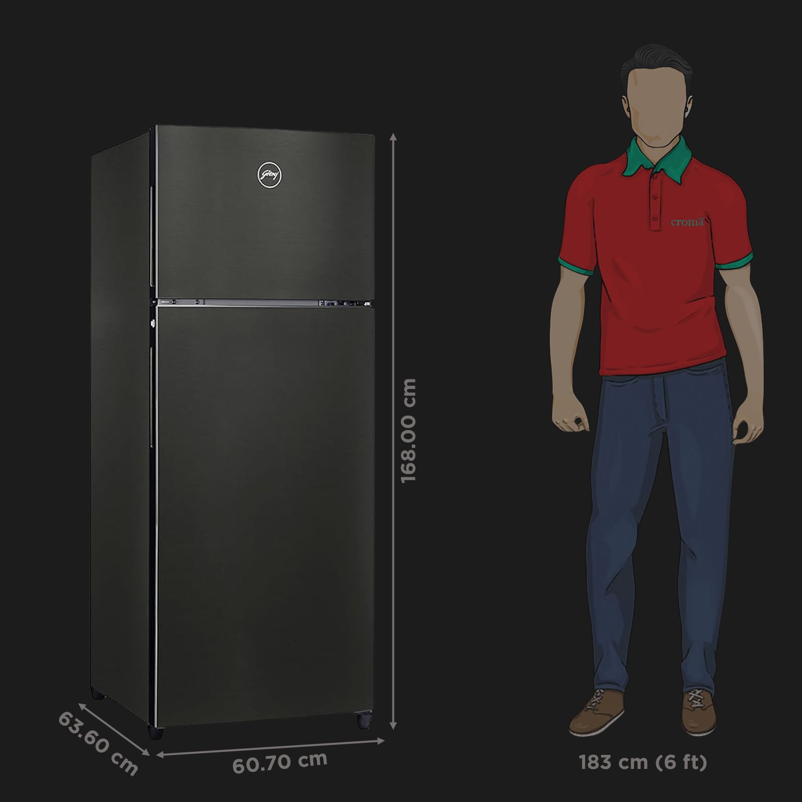Godrej Eon Valor 272 Litres 2 Star Frost Free Double Door Convertible Refrigerator with Cool Balance Technology (RT EONVALOR 310B RCIT, Fossil Steel) Godrej Eon Valor 272 Litres 2 Star Frost Free Double Door Convertible Refrigerator with Cool Balance Technology (RT EONVALOR 310B RCIT, Fossil Steel)_3