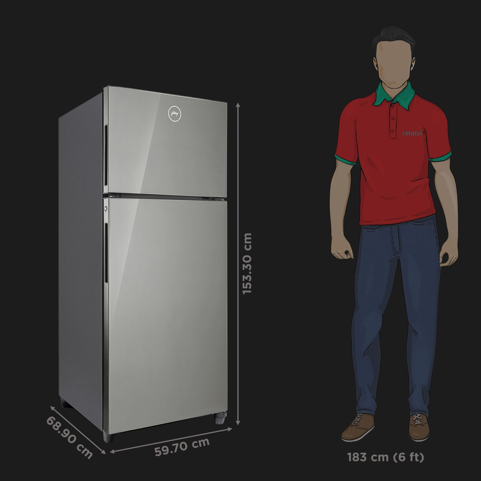 Godrej Eon Alpha 233 Litres 2 Star Frost Free Double Door Refrigerator with Cool Balance Technology (RT EONALPHA 270B RI, Steel Glow)_3
