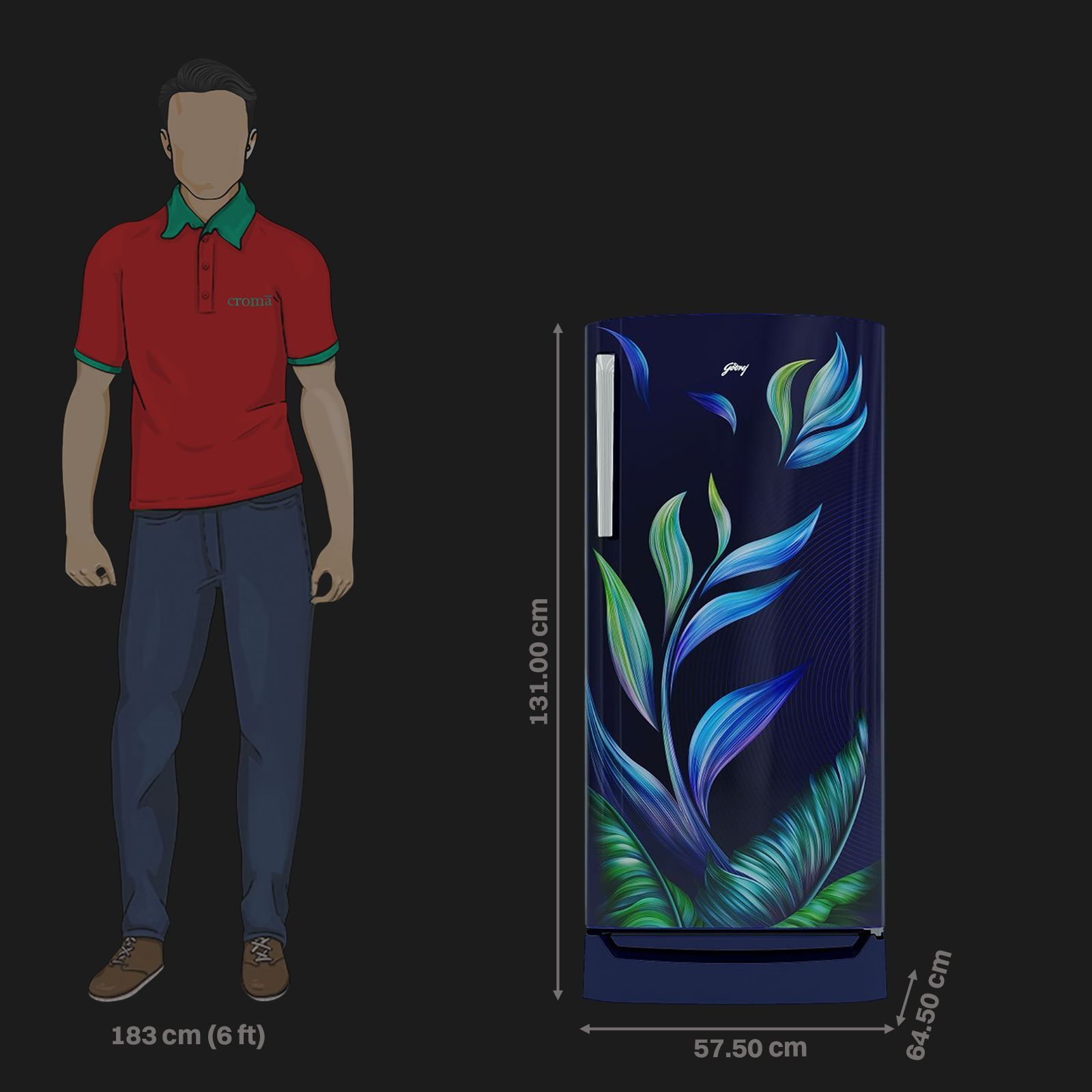 Godrej Edge Marvel 184 Litres 3 Star Direct Cool Single Door Refrigerator with Turbo Cooling Technology (RD EMARVEL 207C TDF, Fusion Blue)_3