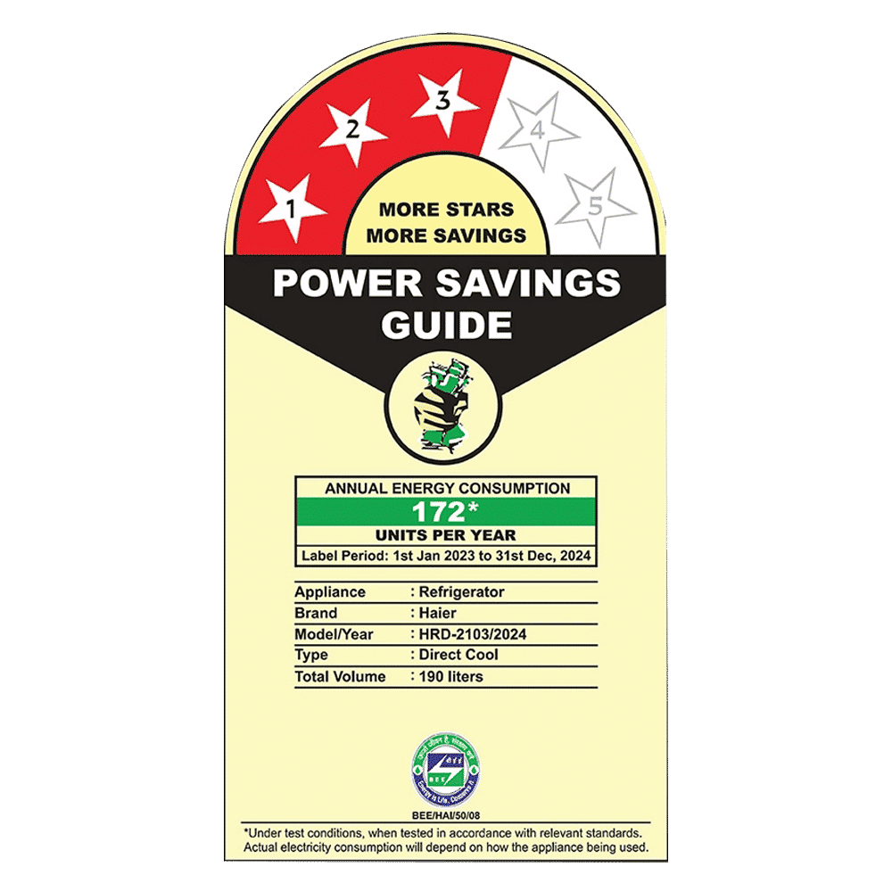 Haier 190 Litres 3 Star Direct Cool Single Door Refrigerator with Stabilizer Free Operation (HRD-2103PSG-P, Spiral Glass)_8