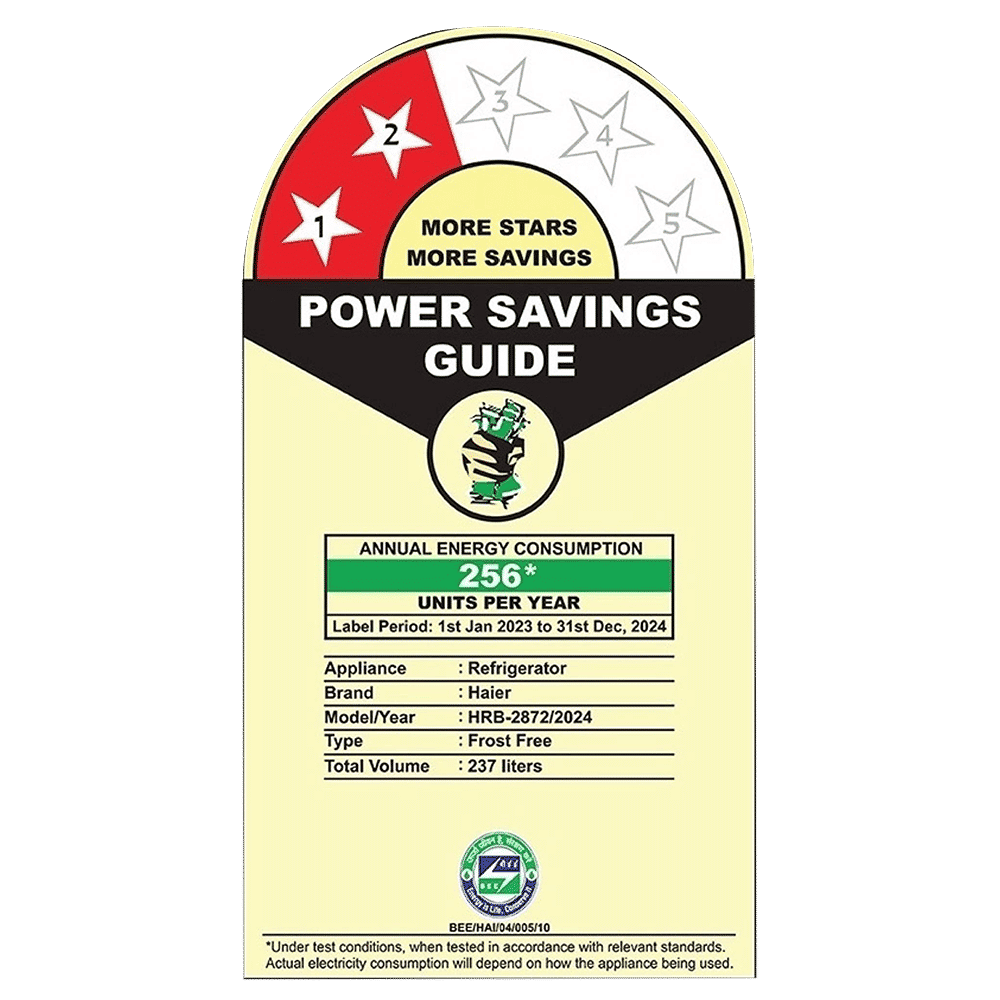 Haier 237 Litres 2 Star Frost Free Double Door Bottom Mount Convertible Refrigerator with Turbo Icing (HRB-2872BSI-P, Storm Inox) Haier 237 Litres 2 Star Frost Free Double Door Bottom Mount Convertible Refrigerator with Turbo Icing (HRB-2872BSI-P, Storm Inox)_8