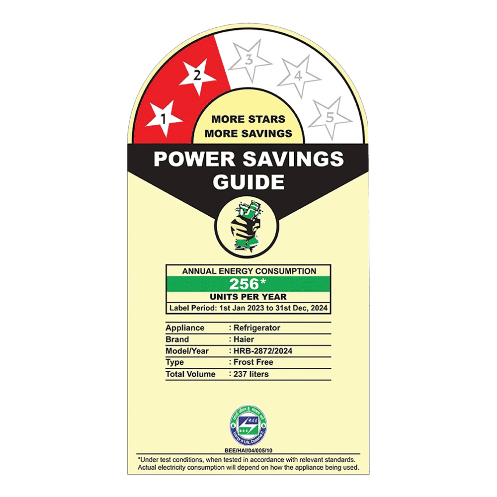 Haier 237 Litres 2 Star Frost Free Double Door Bottom Mount Convertible Refrigerator with Turbo Icing (HRB-2872BGB-P, GE Black) Haier 237 Litres 2 Star Frost Free Double Door Bottom Mount Convertible Refrigerator with Turbo Icing (HRB-2872BGB-P, GE Black)_7