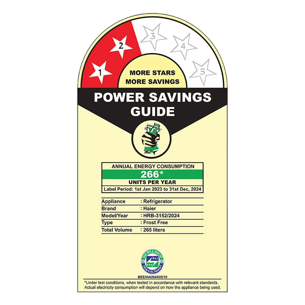 Haier 265 Litres 2 Star Frost Free Double Door Bottom Mount Convertible Refrigerator with Turbo Icing (HRB-3152BGK-P, Graphite Black)_8