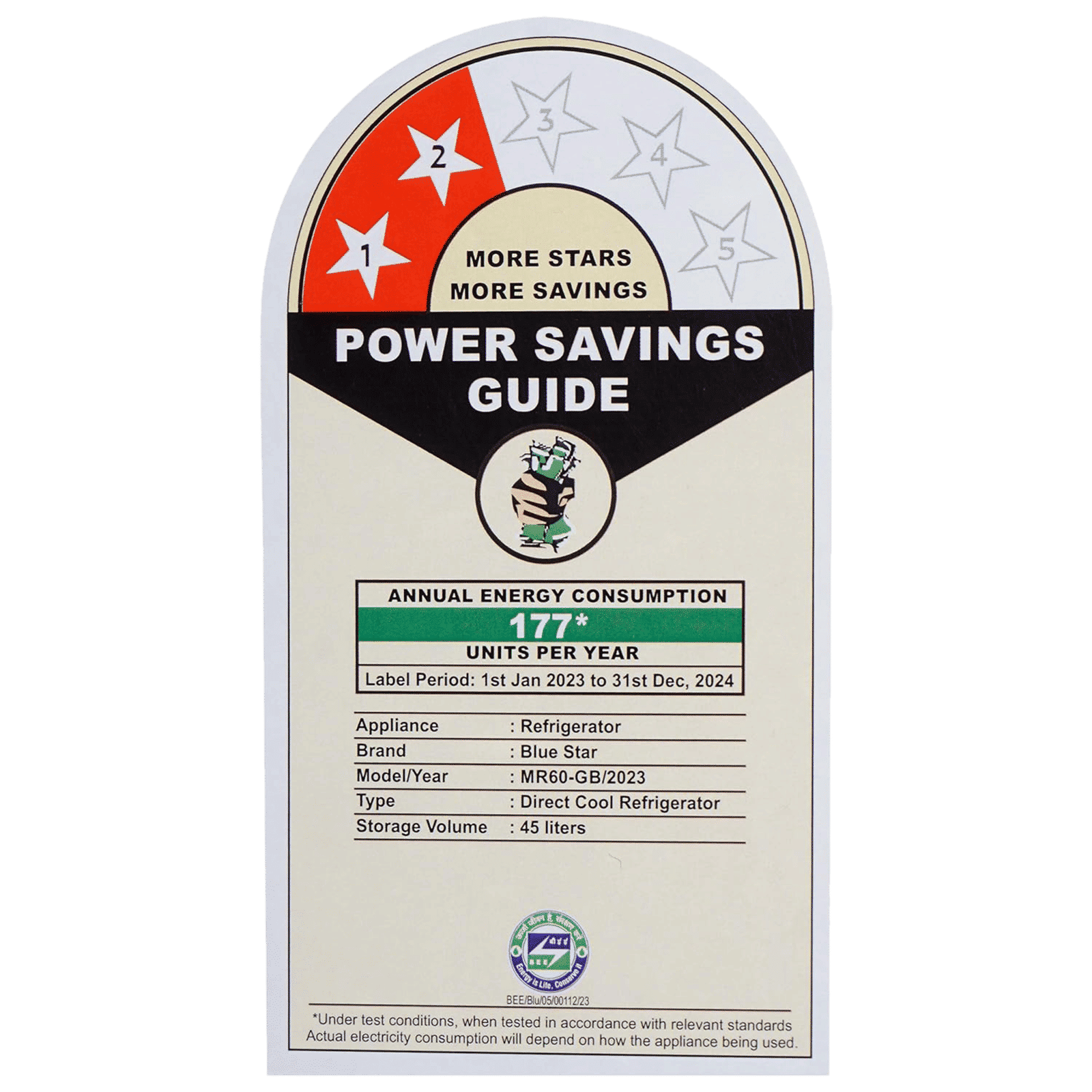 Blue Star Mini Bar 47 Litres 2 Star Direct Cool Single Door Refrigerator with Temperature Control Dial (MR60-GB, Black) Blue Star Mini Bar 47 Litres 2 Star Direct Cool Single Door Refrigerator with Temperature Control Dial (MR60-GB, Black)_7