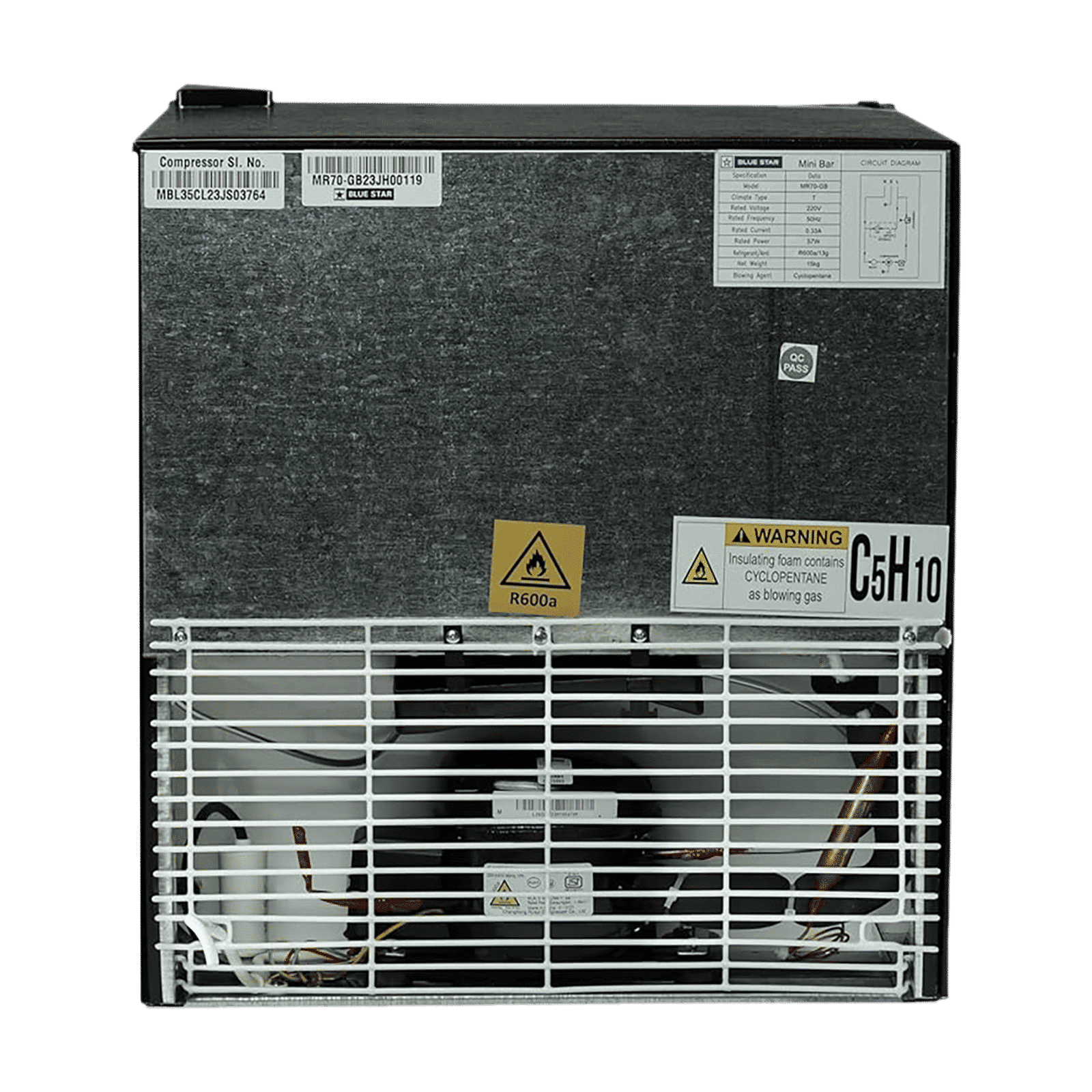 Blue Star Mini Bar 47 Litres 2 Star Direct Cool Single Door Refrigerator with Temperature Control Dial (MR70-GB, Black) Blue Star Mini Bar 47 Litres 2 Star Direct Cool Single Door Refrigerator with Temperature Control Dial (MR70-GB, Black)_5