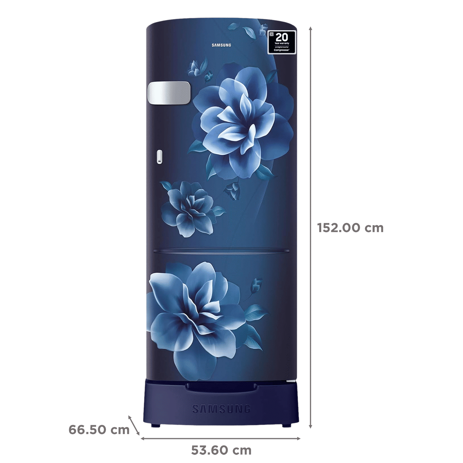 SAMSUNG Stylish Grande 223 Litres3 Star Direct Cool Single Door Refrigerator with Anti Bacterial Gasket (RR24D2Z23CU/NL, Camellia Blue)_3