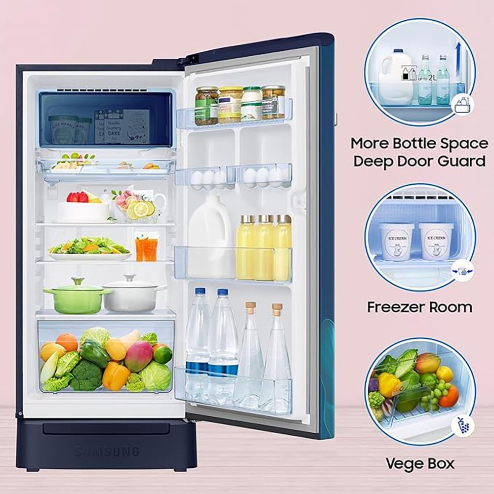 SAMSUNG Digi-Touch Cool 189 Litres 5 Star Direct Cool Single Door Refrigerator with Anti Bacterial Gasket (RR21C2F259U/HL, Paradise Bloom Blue) SAMSUNG Digi-Touch Cool 189 Litres 5 Star Direct Cool Single Door Refrigerator with Anti Bacterial Gasket (RR21C2F259U/HL, Paradise Bloom Blue)_14