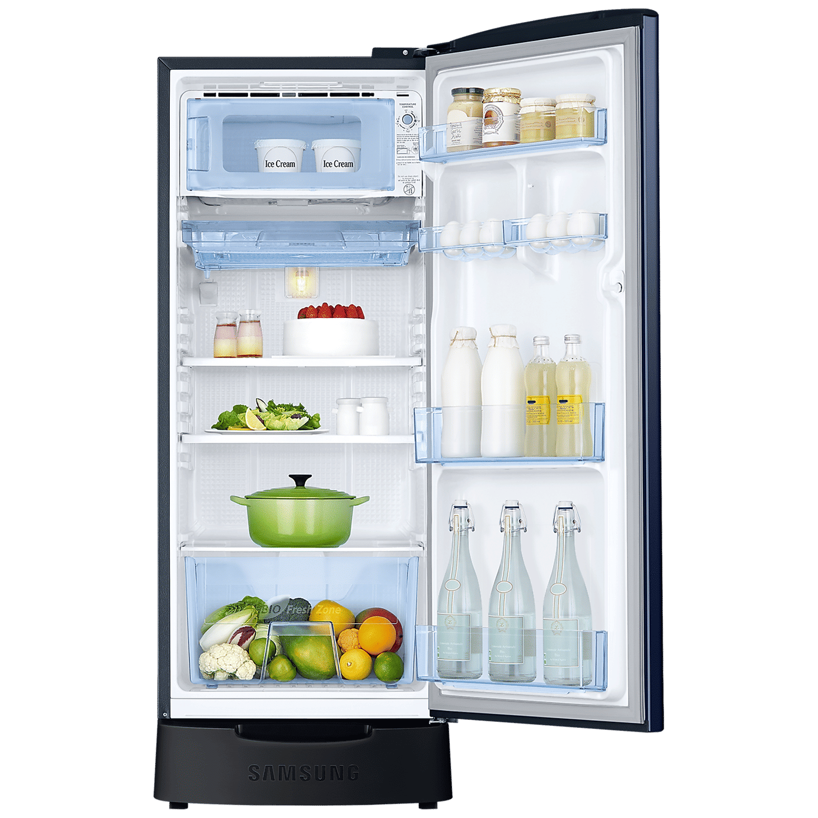 SAMSUNG Stylish Grande 183 Litres 5 Star Direct Cool Single Door Refrigerator with Anti Bacterial Gasket (RR20D2825HV/NL, Blue Arctic)_5